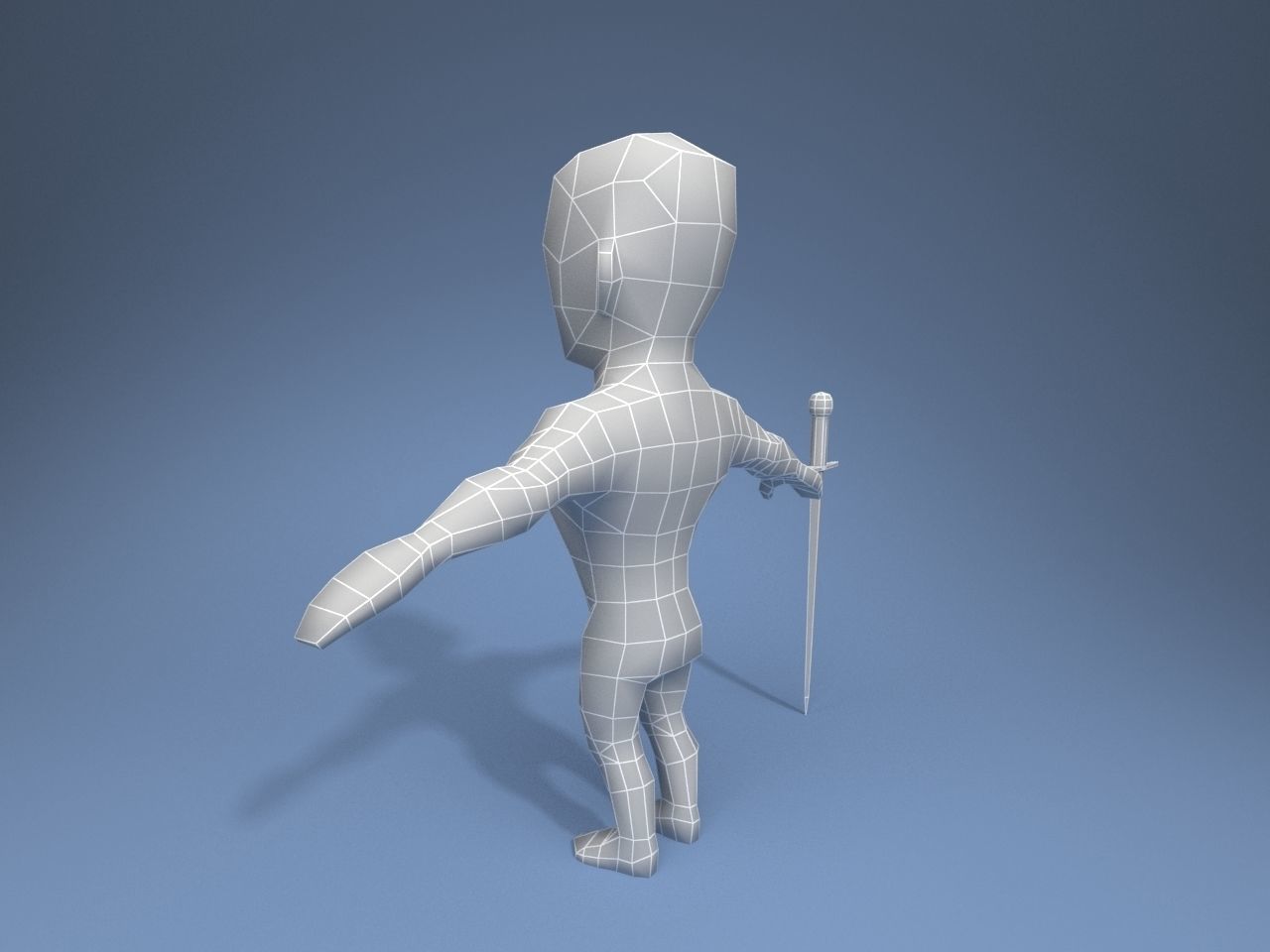 Medieval character volunteer soldier 5 Low-poly 3D model_10