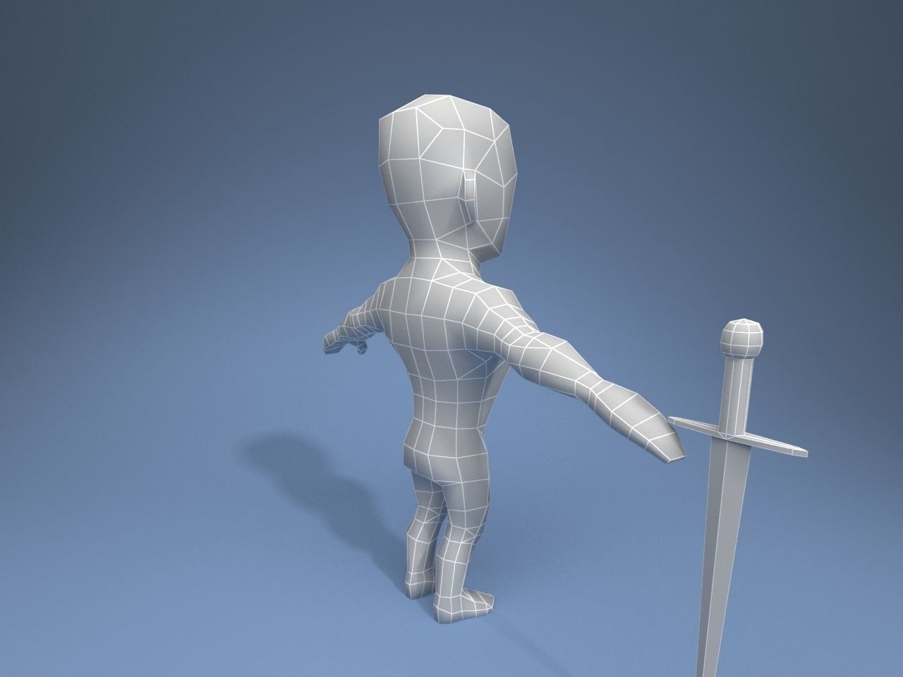 Medieval character volunteer soldier 5 Low-poly 3D model_13