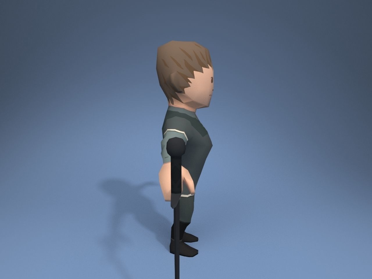 Medieval character volunteer soldier 5 Low-poly 3D model_7