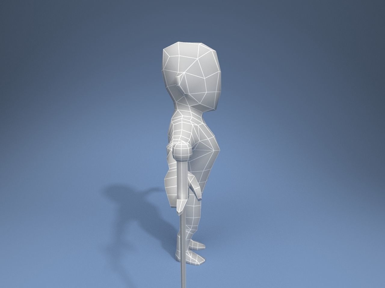 Medieval character volunteer soldier 5 Low-poly 3D model_14