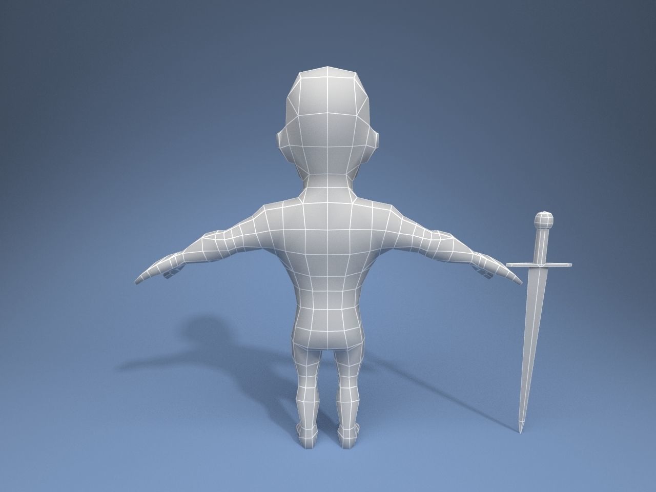 Medieval character volunteer soldier 5 Low-poly 3D model_12