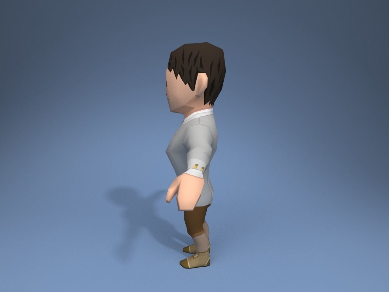 Medieval character grandee 1 Low-poly 3D model_3