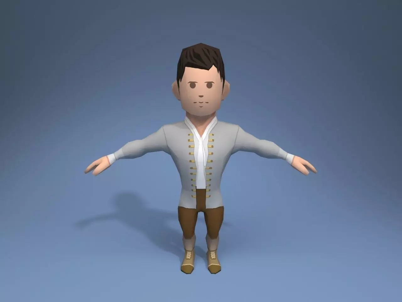 Medieval character grandee 1 Low-poly 3D model_0