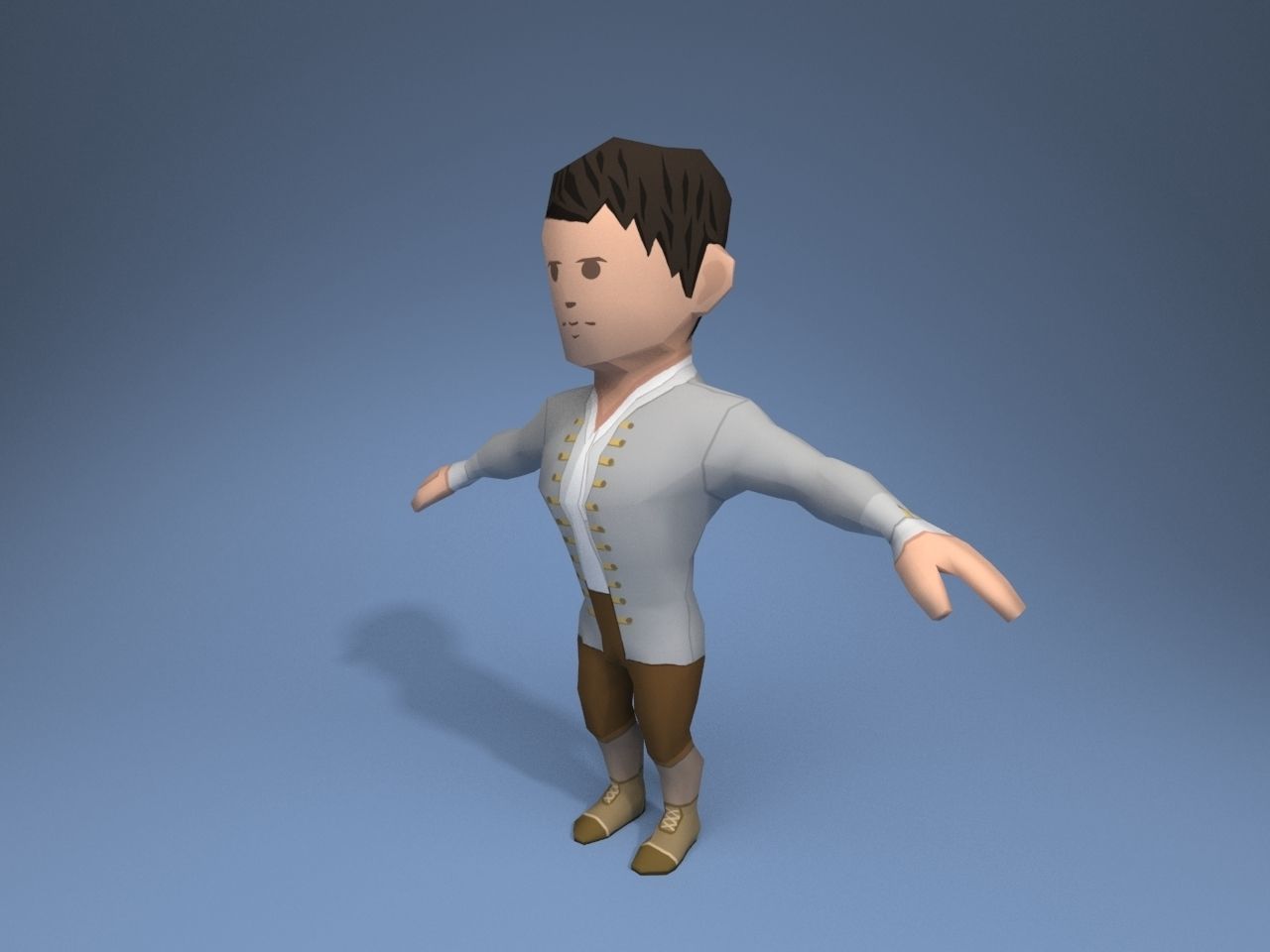 Medieval character grandee 1 Low-poly 3D model_2