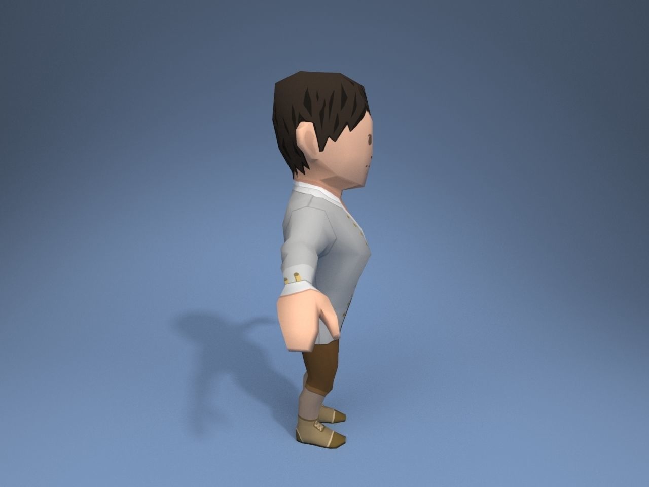 Medieval character grandee 1 Low-poly 3D model_7