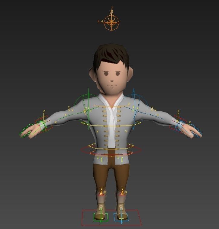 Medieval character grandee 1 Low-poly 3D model_15