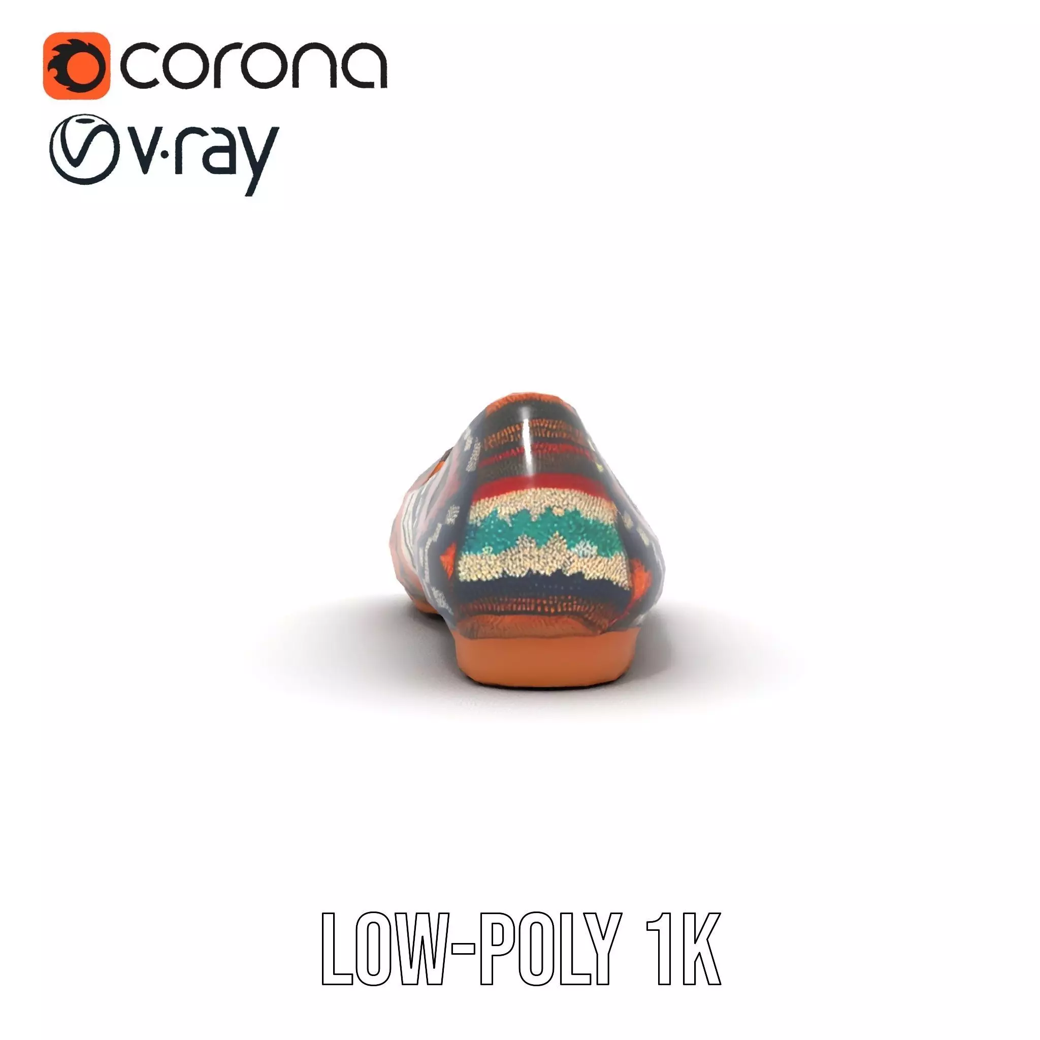 Bohemian Canvas Shoe model pack Low-poly 3D model_23