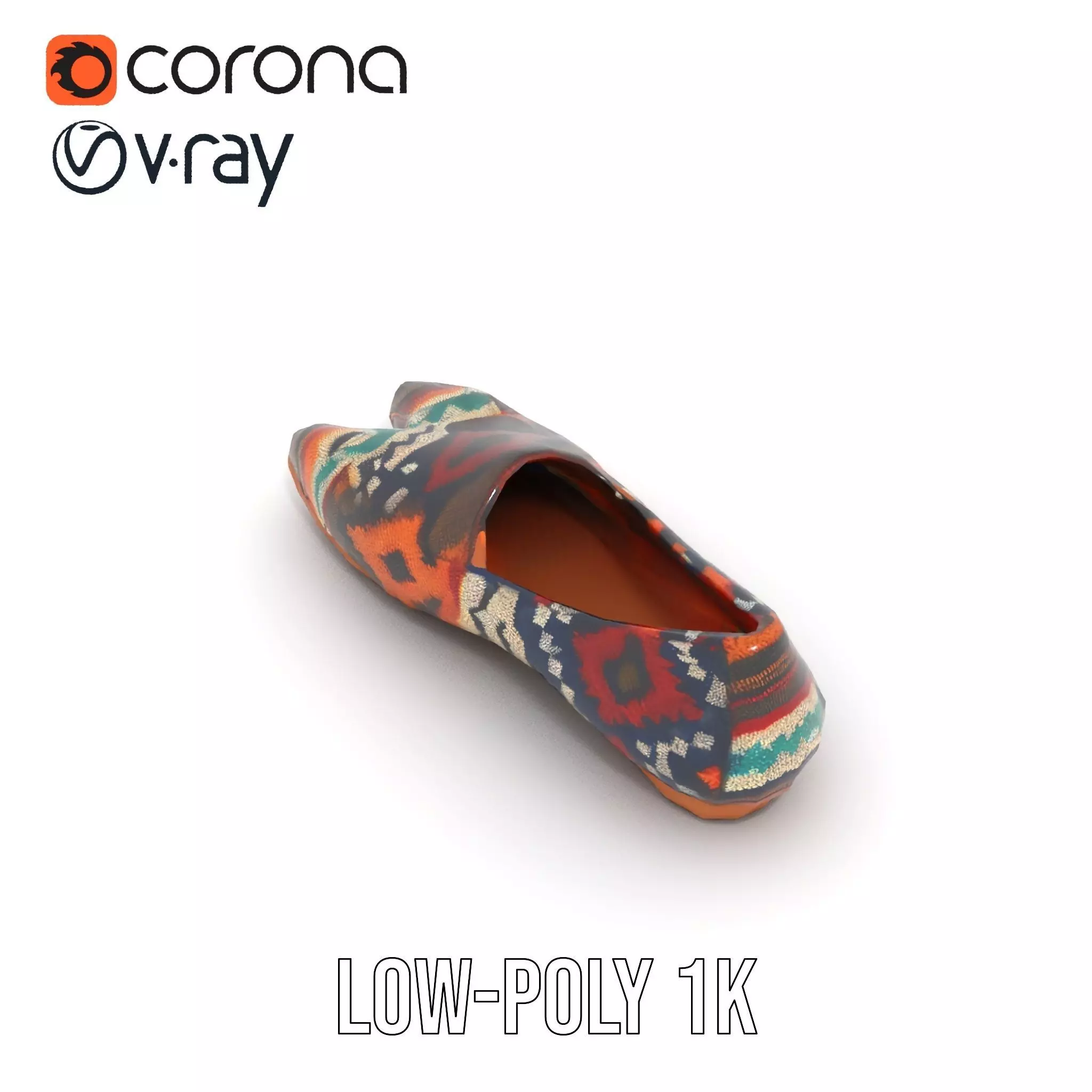 Bohemian Canvas Shoe model pack Low-poly 3D model_7
