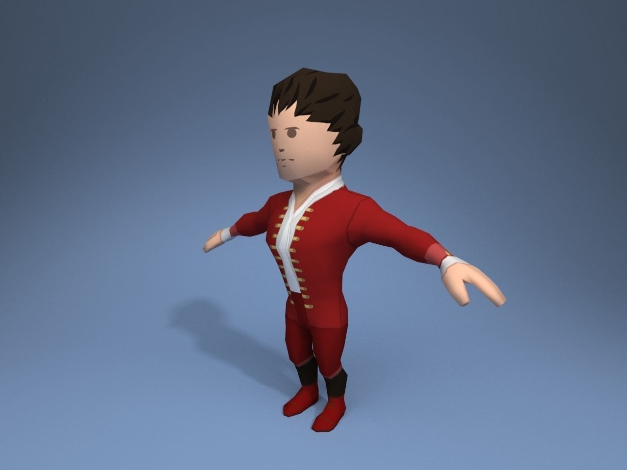 Medieval character grandee 2 Low-poly 3D model_2