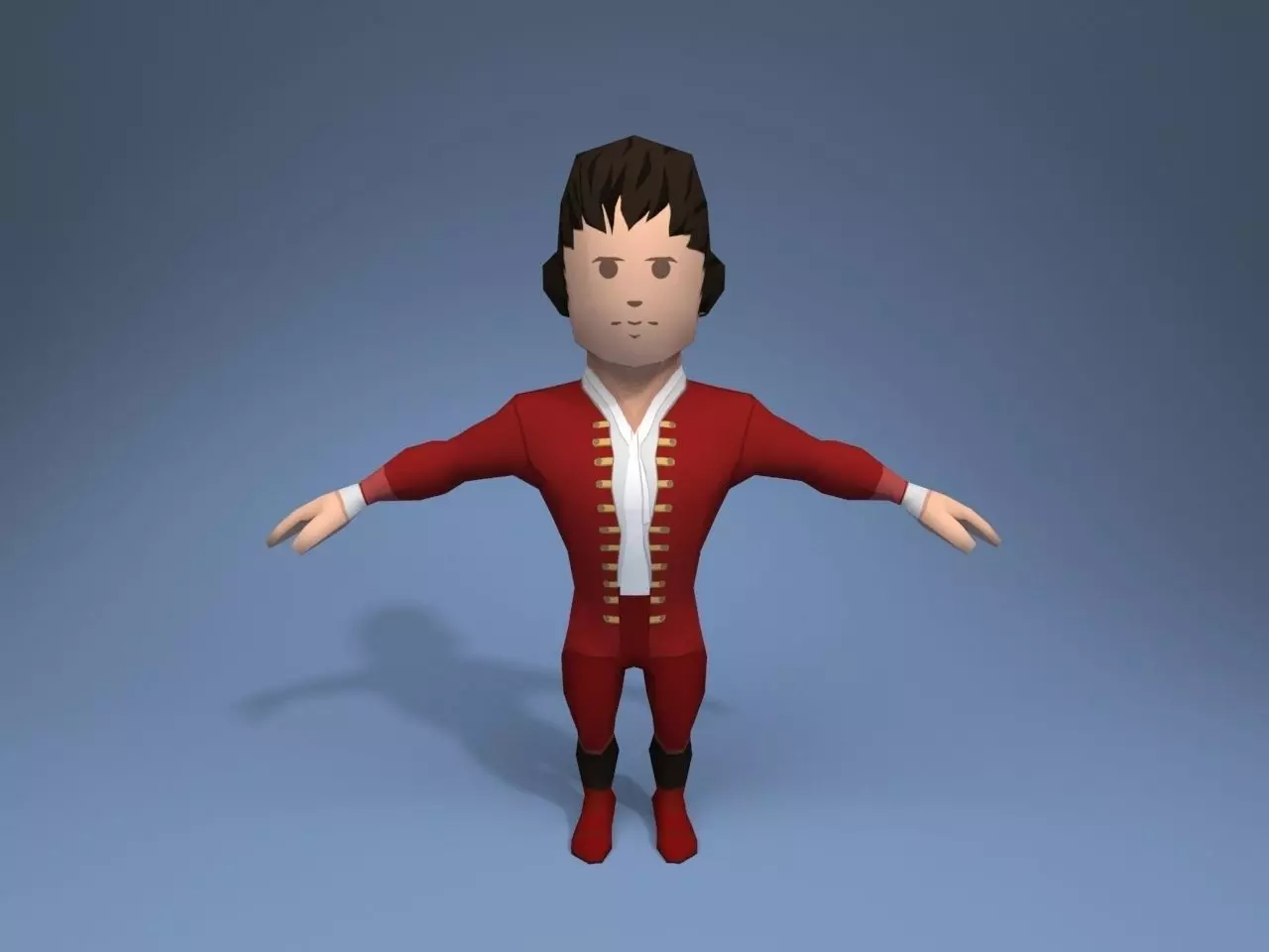 Medieval character grandee 2 Low-poly 3D model_0