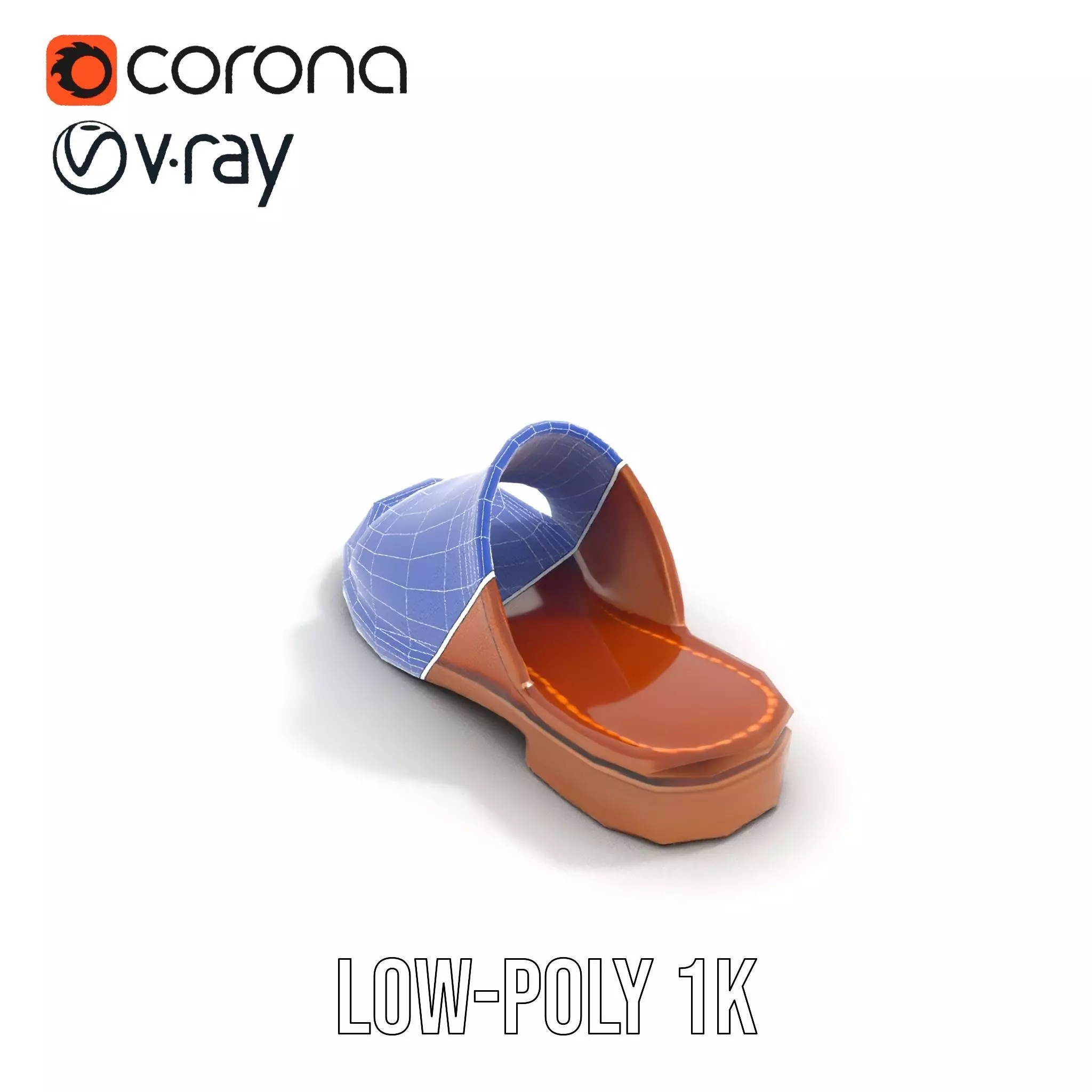 Brown Leather Sandal model pack Low-poly 3D model_28