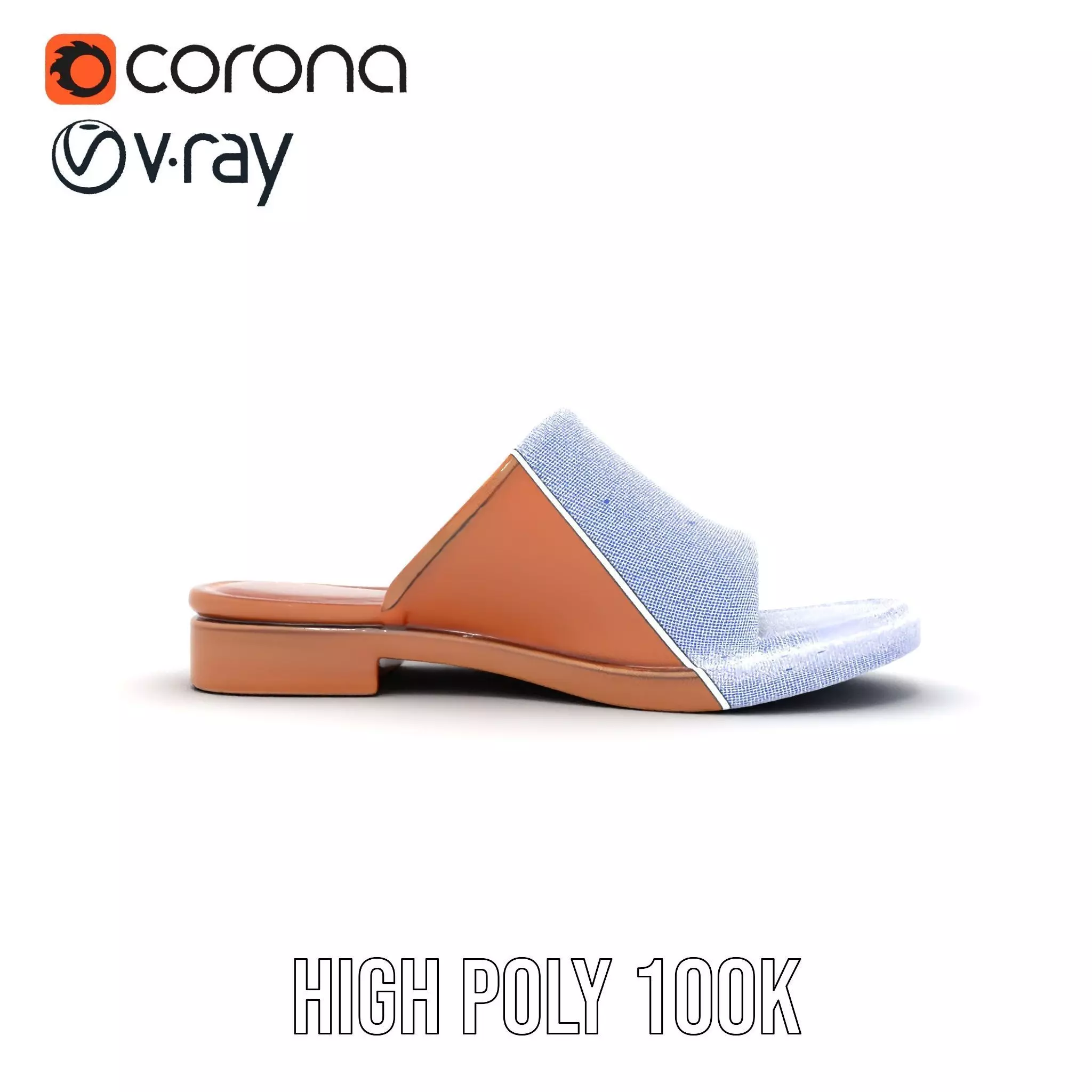 Brown Leather Sandal model pack Low-poly 3D model_33