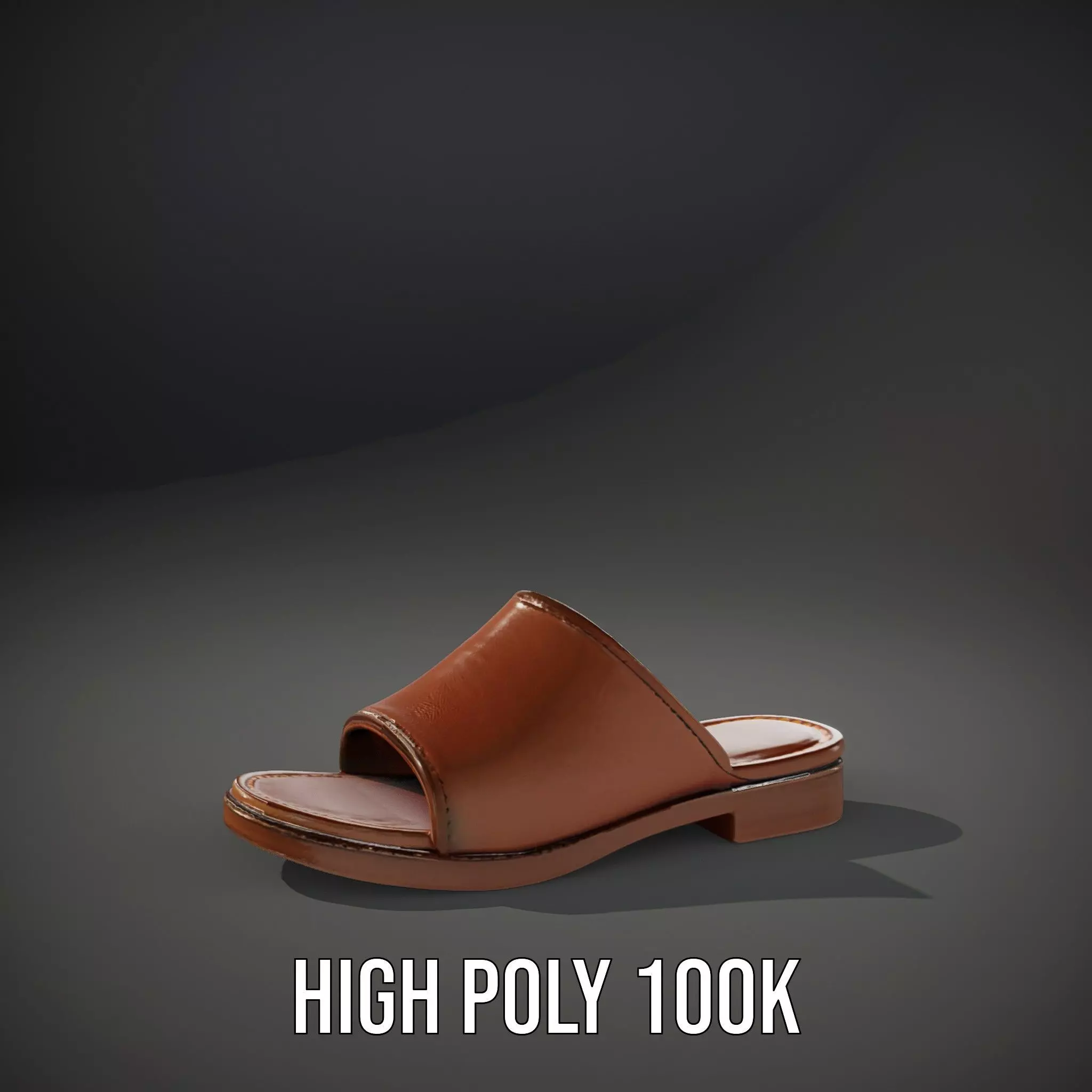 Brown Leather Sandal model pack Low-poly 3D model_8