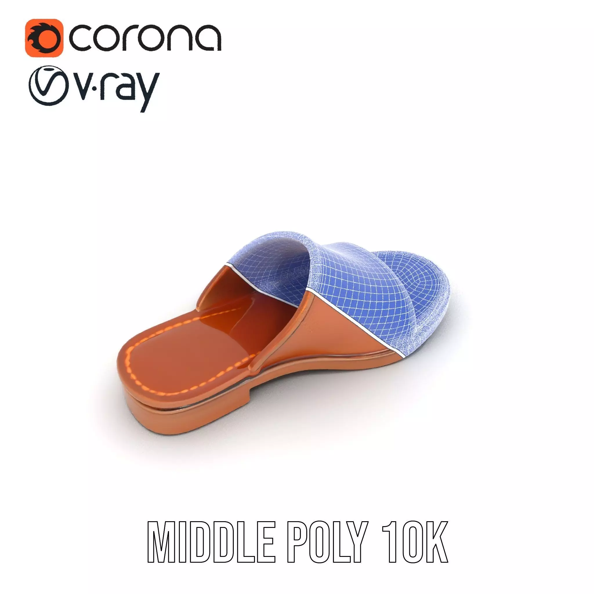 Brown Leather Sandal model pack Low-poly 3D model_27