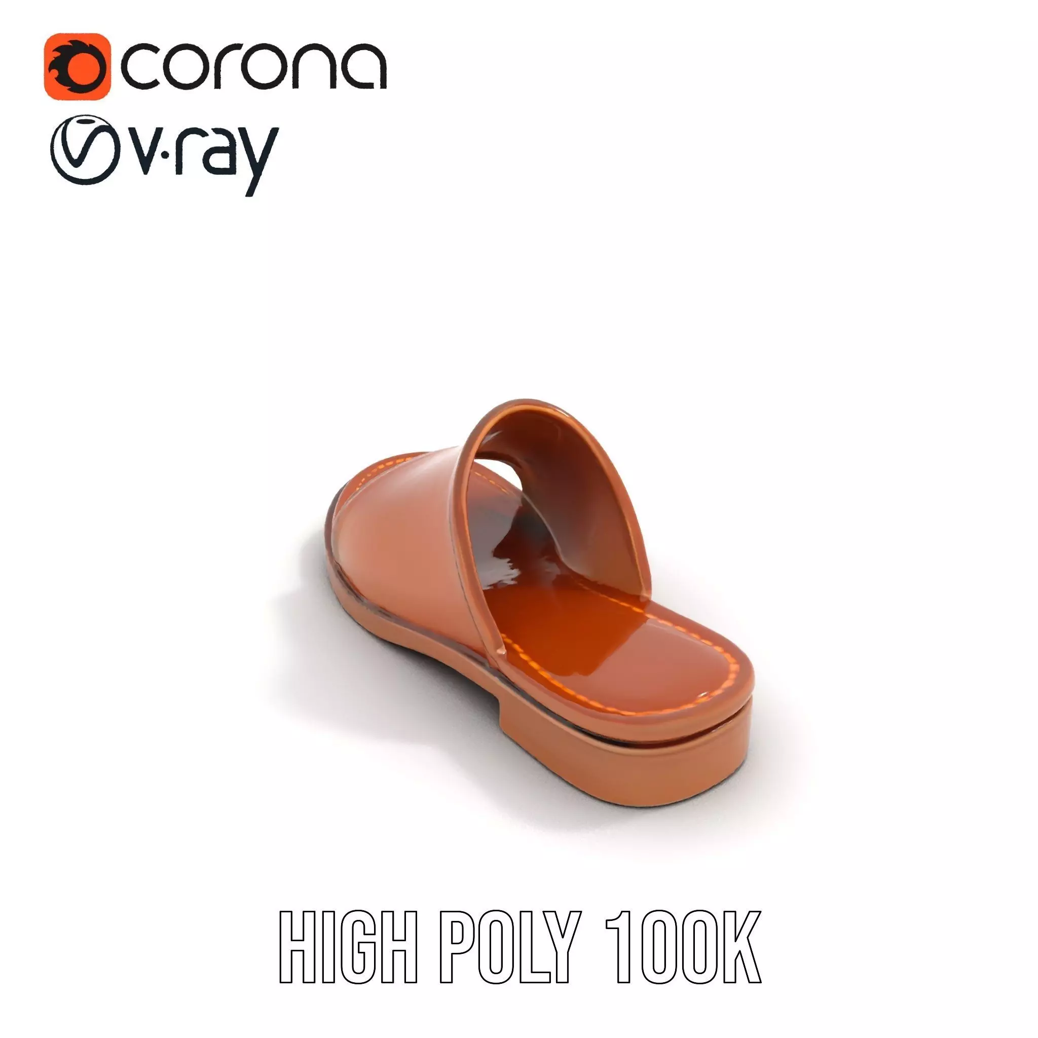 Brown Leather Sandal model pack Low-poly 3D model_20