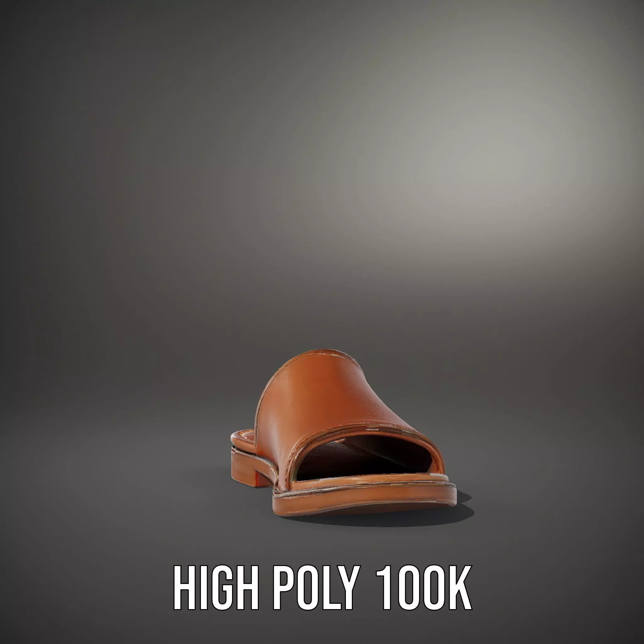 Brown Leather Sandal model pack Low-poly 3D model_10