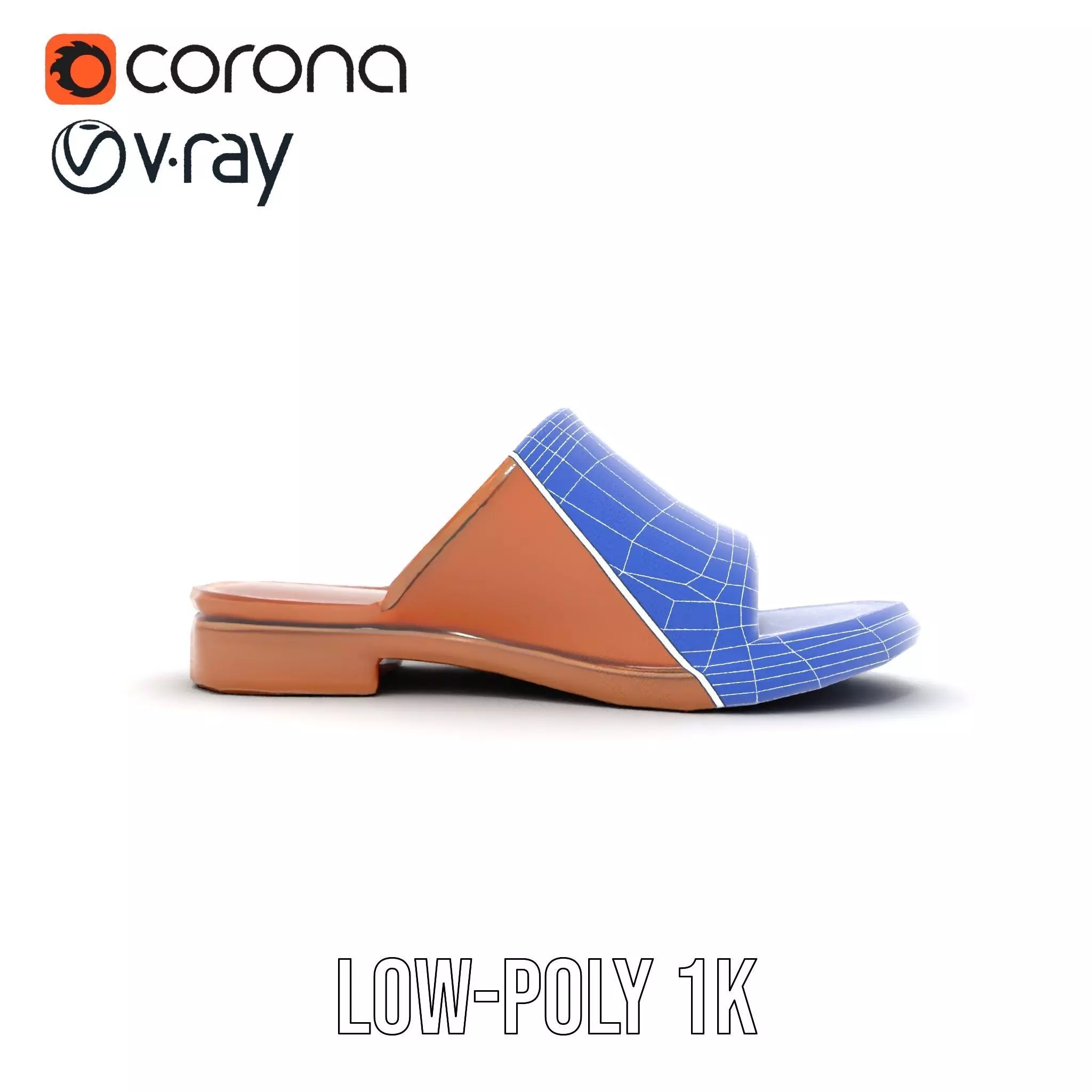 Brown Leather Sandal model pack Low-poly 3D model_25