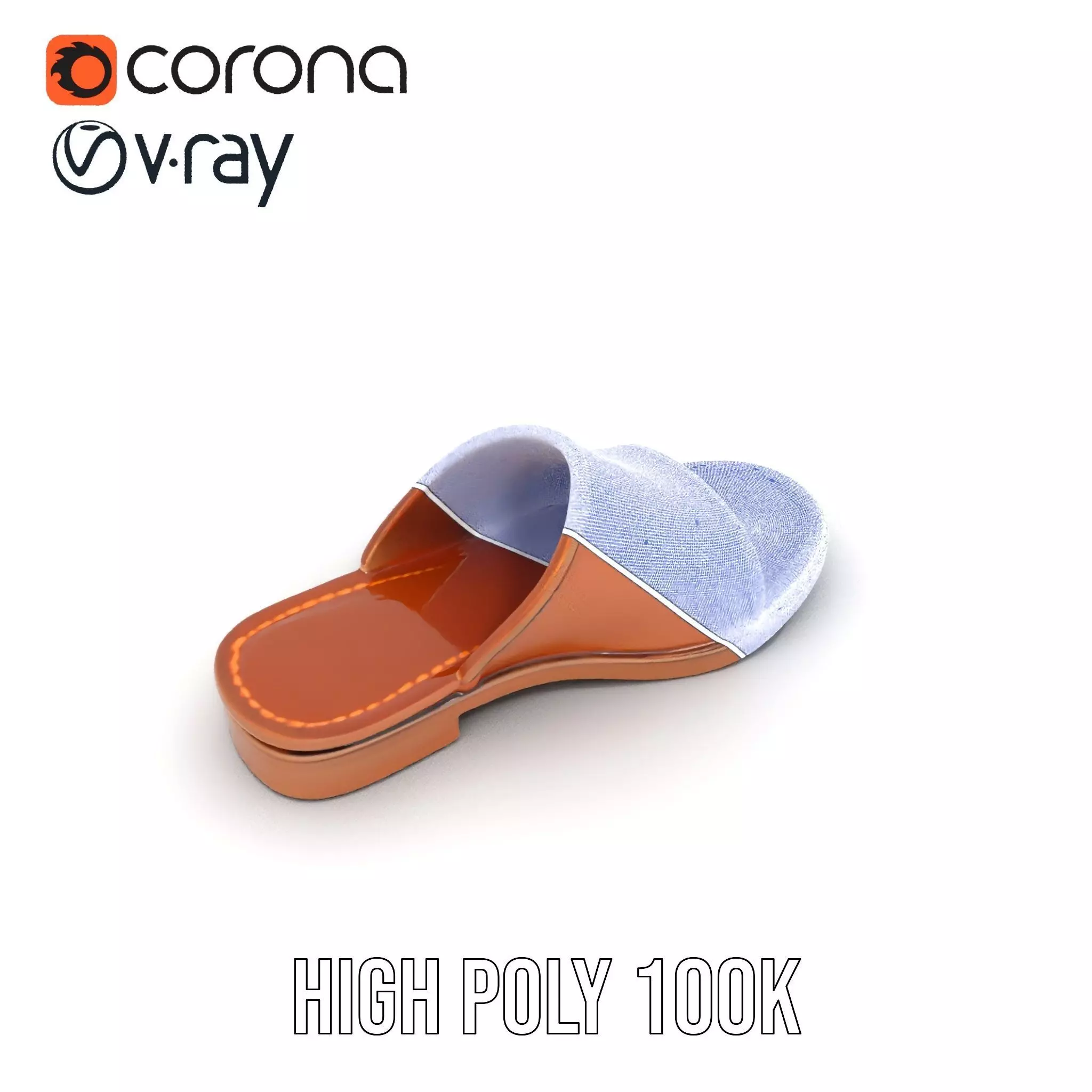 Brown Leather Sandal model pack Low-poly 3D model_32