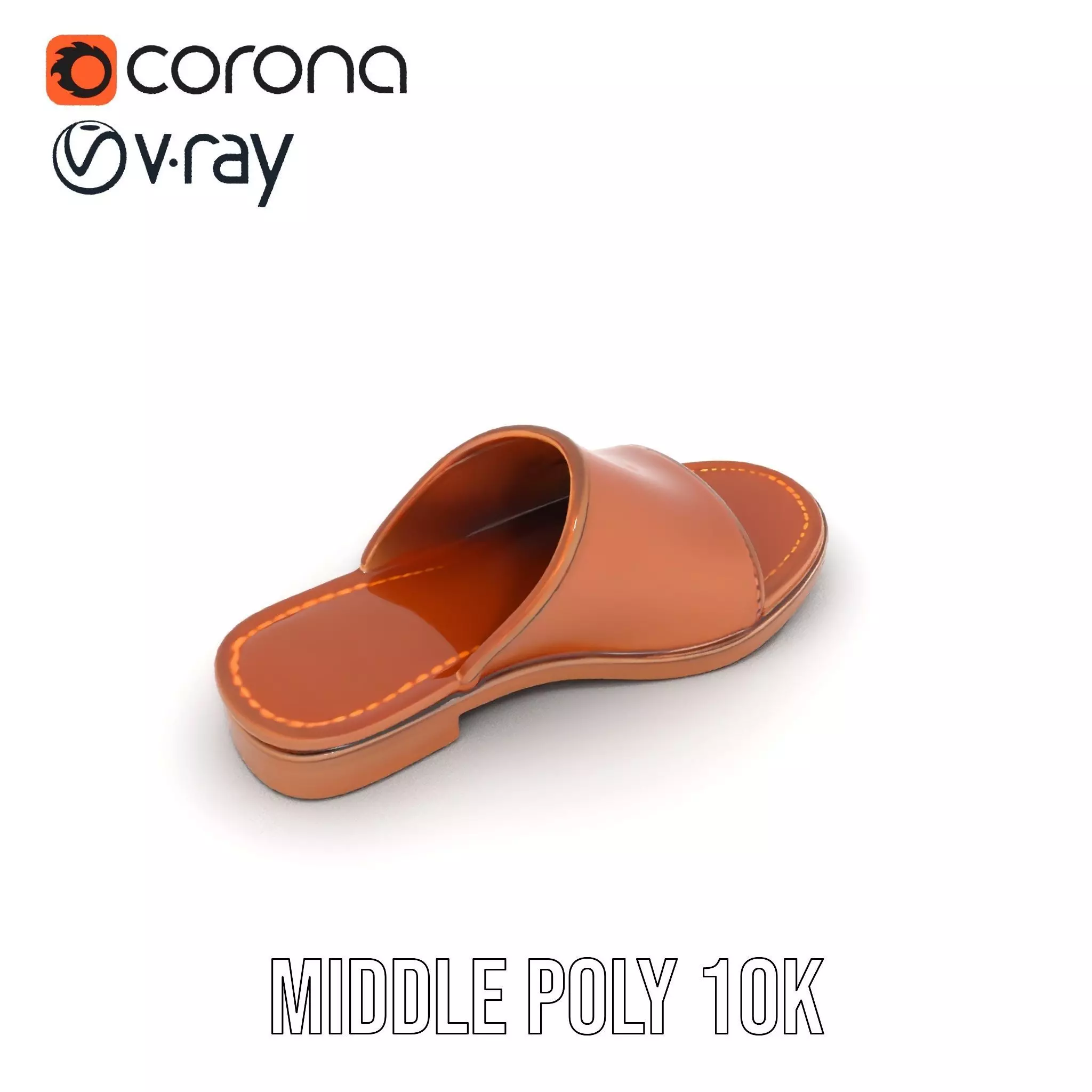 Brown Leather Sandal model pack Low-poly 3D model_13