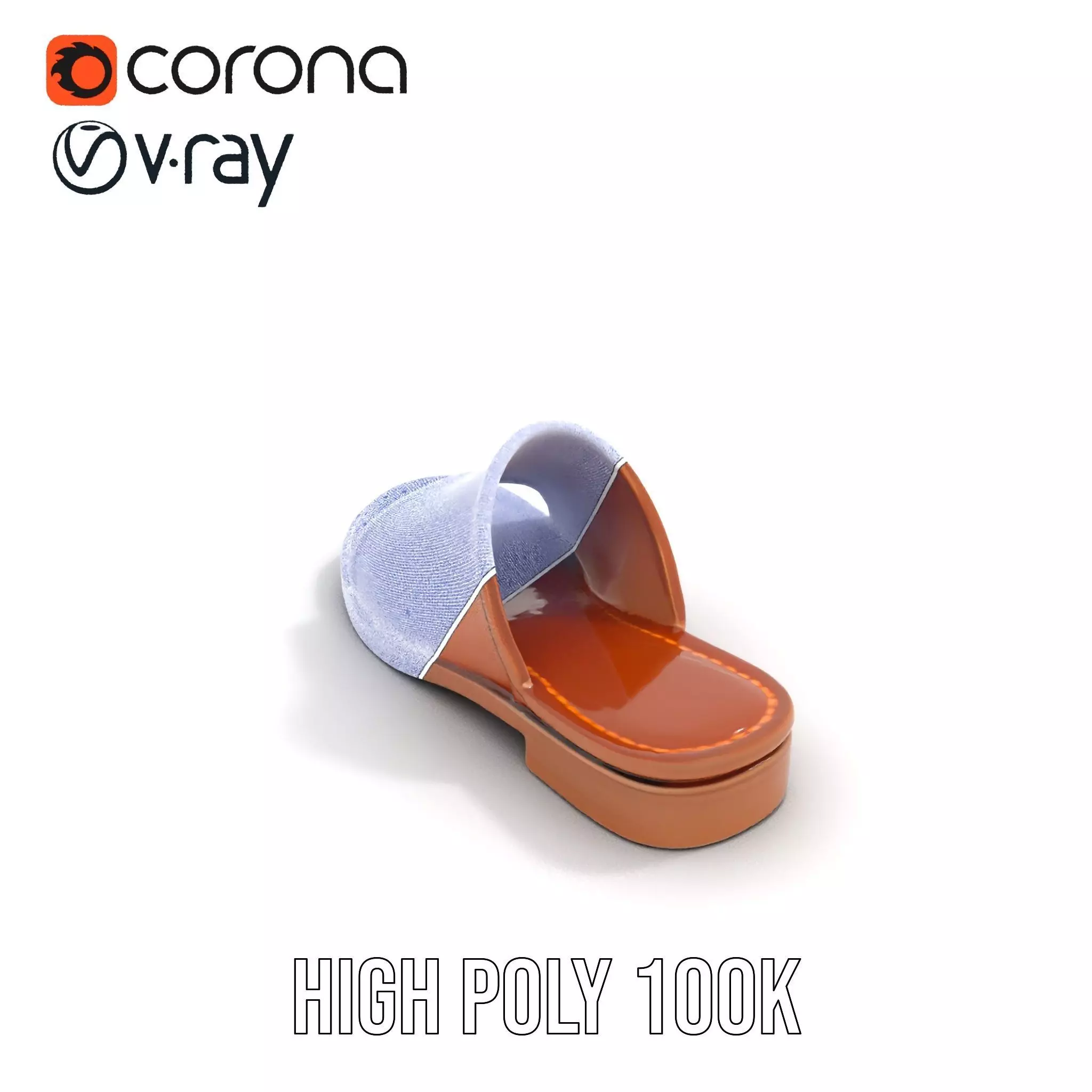 Brown Leather Sandal model pack Low-poly 3D model_31