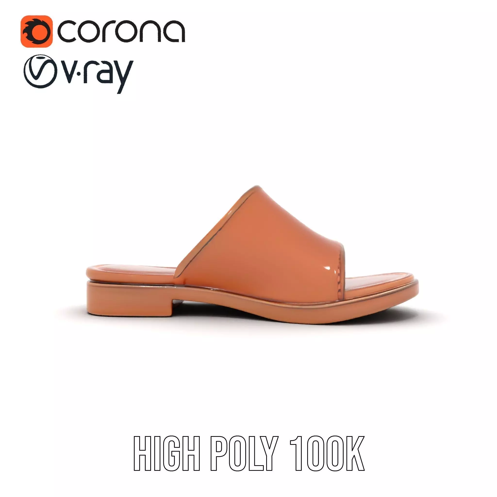 Brown Leather Sandal model pack Low-poly 3D model_23