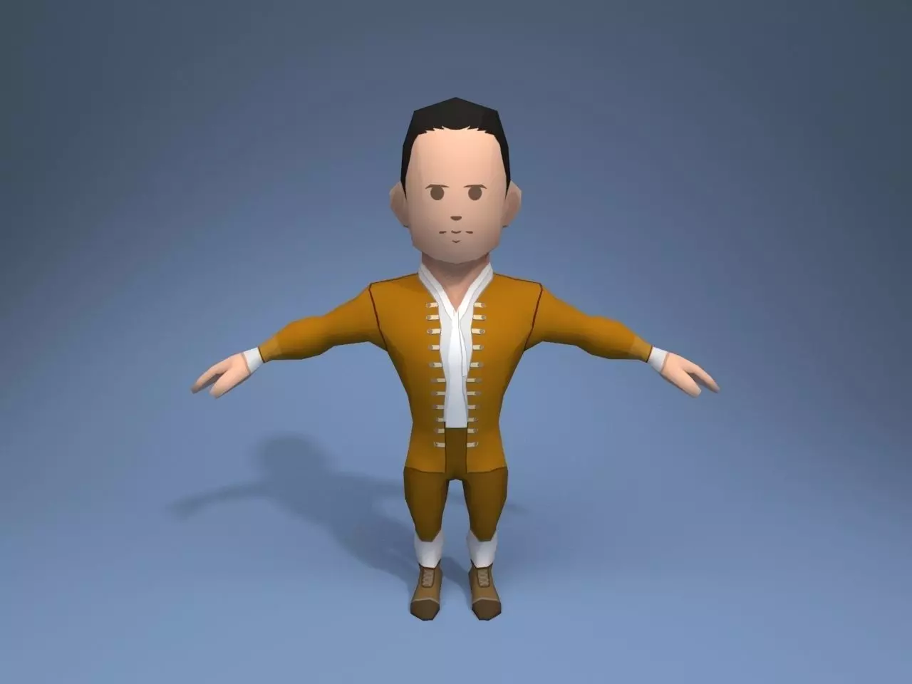 Medieval character grandee 5 Low-poly 3D model_0