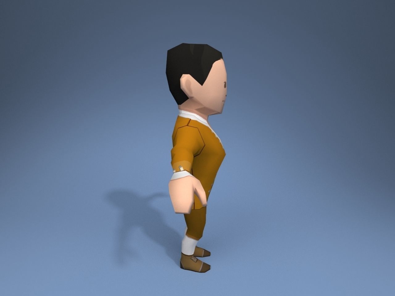 Medieval character grandee 5 Low-poly 3D model_7