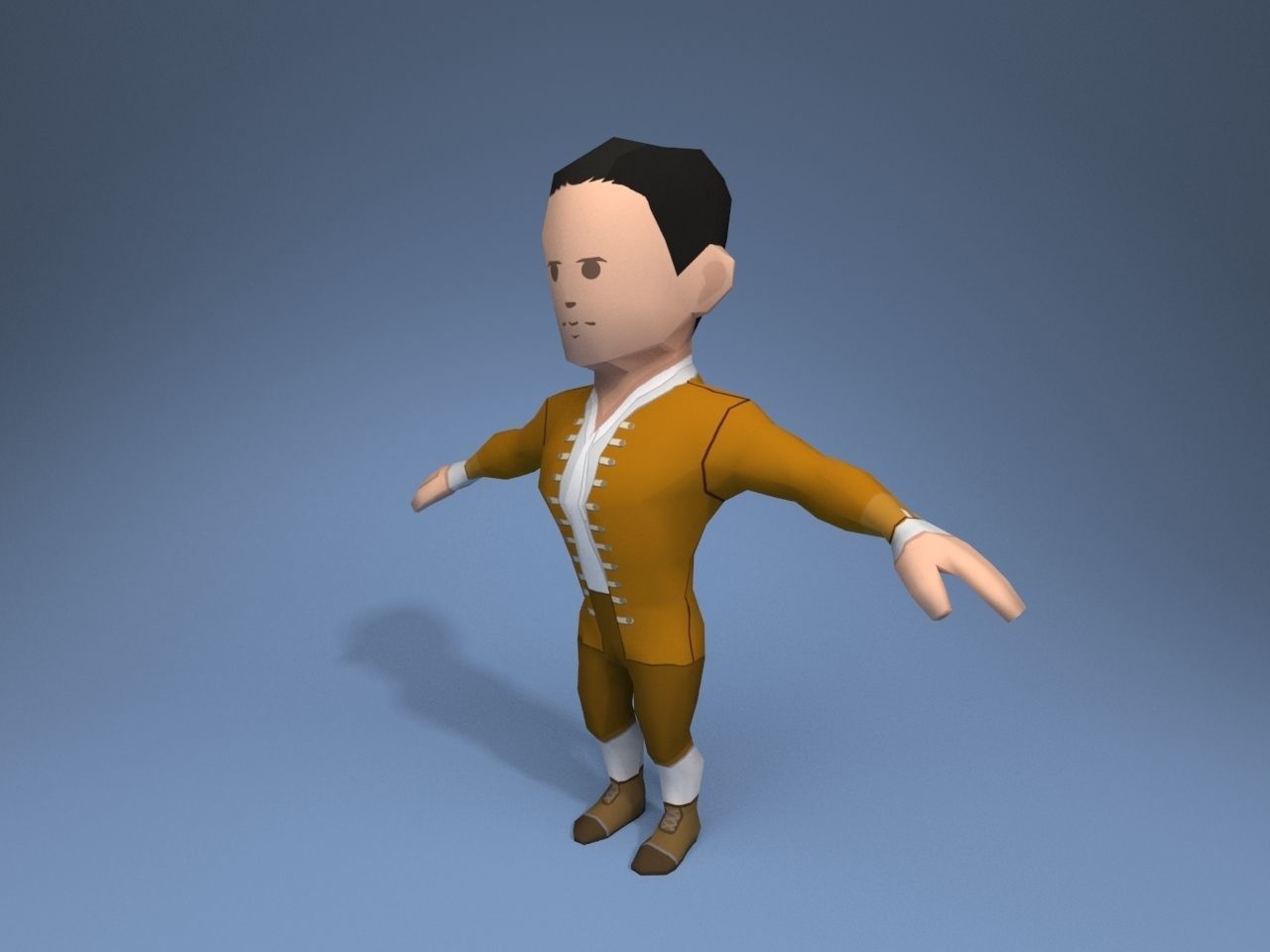 Medieval character grandee 5 Low-poly 3D model_2