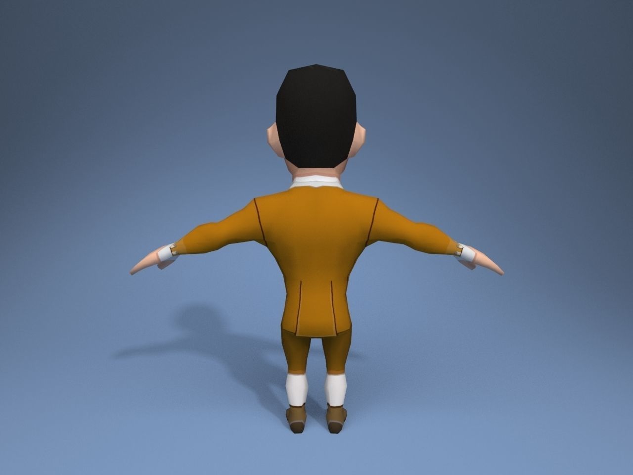 Medieval character grandee 5 Low-poly 3D model_5