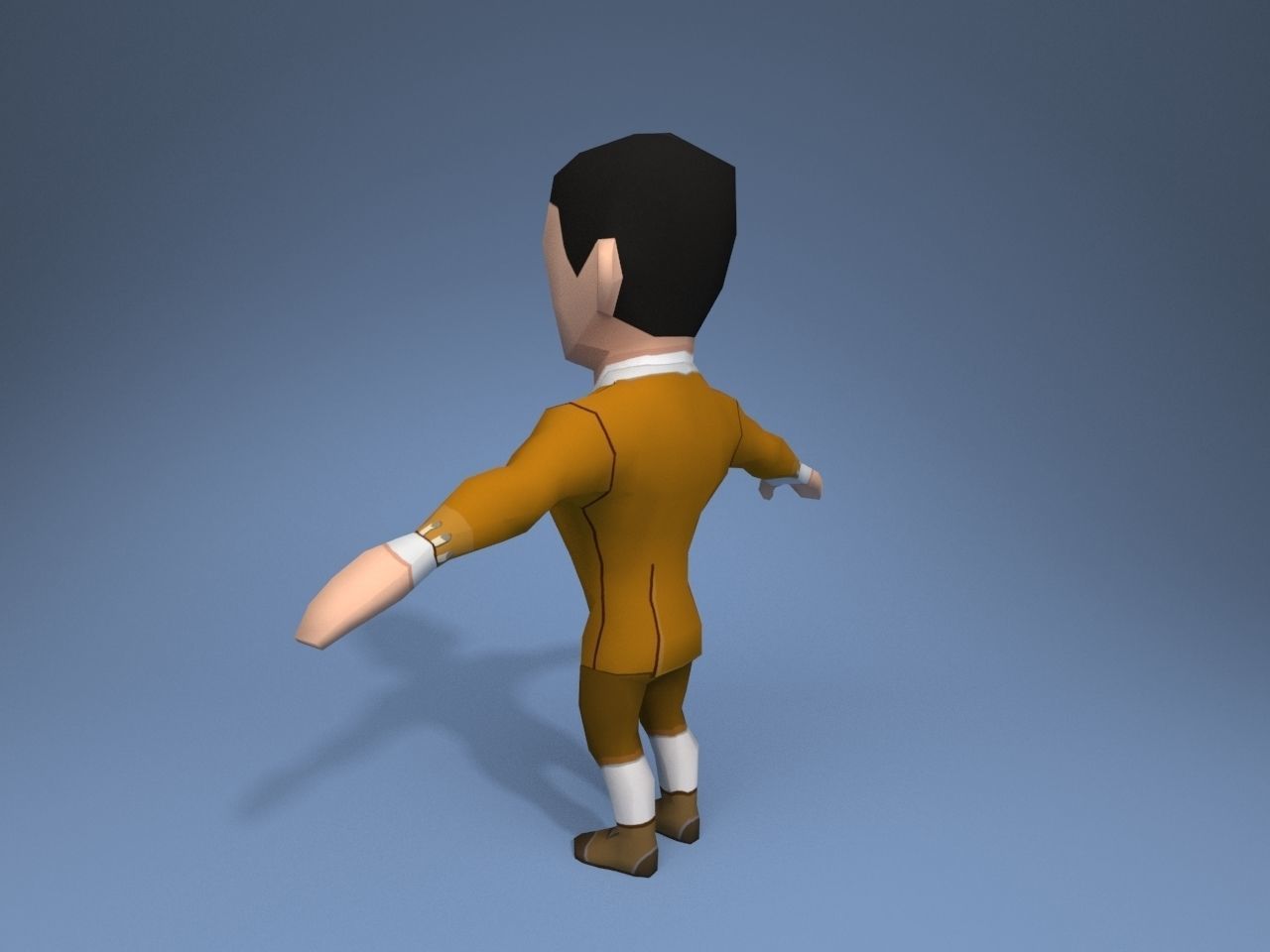 Medieval character grandee 5 Low-poly 3D model_4