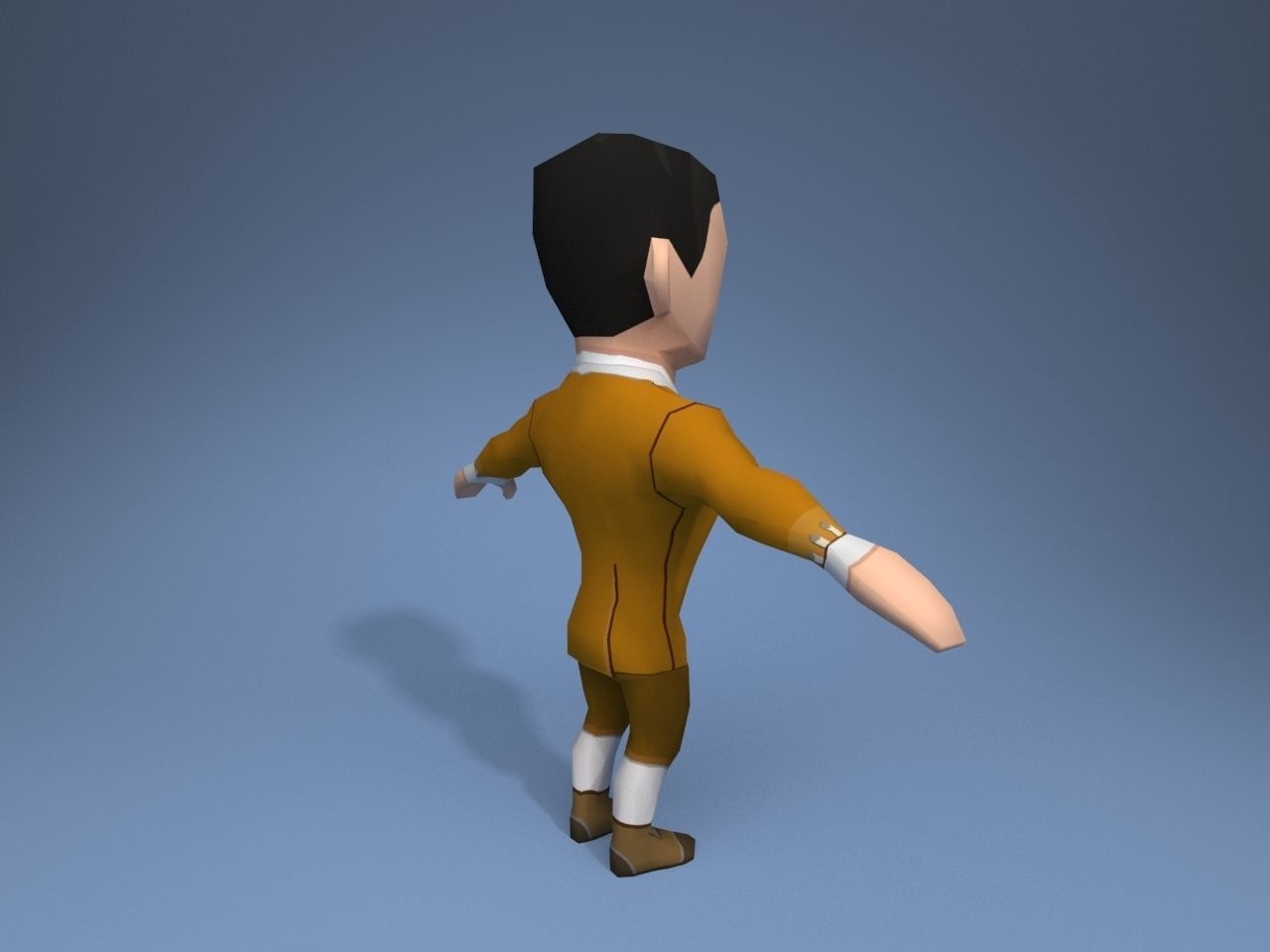 Medieval character grandee 5 Low-poly 3D model_6