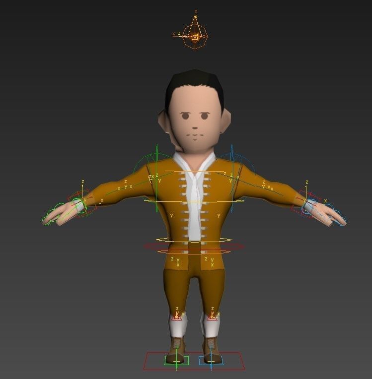 Medieval character grandee 5 Low-poly 3D model_15