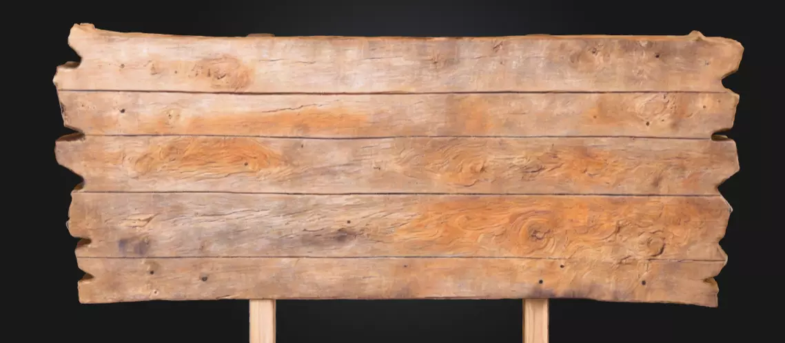 Rustic Wooden Signboard Low-poly 3D model_17