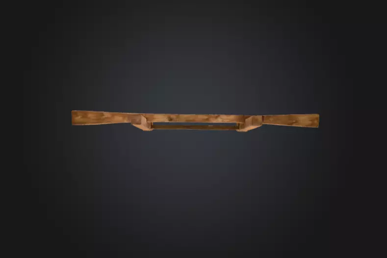 Rustic Wooden Signboard Low-poly 3D model_15