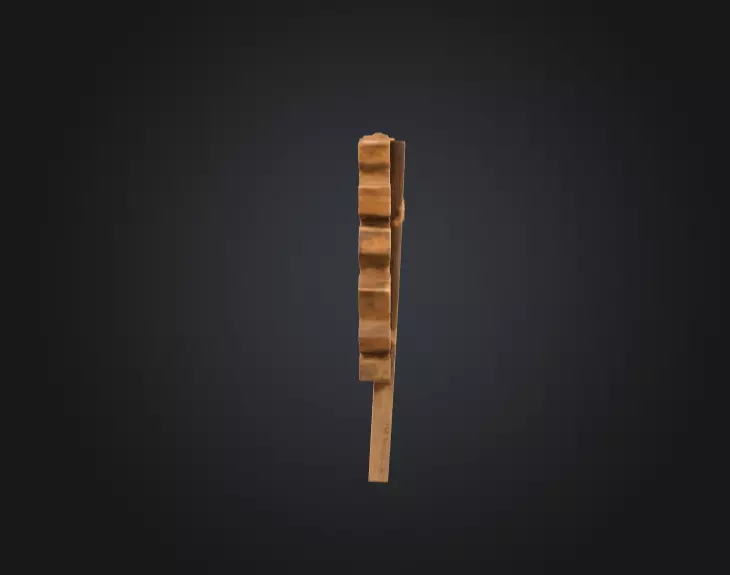 Rustic Wooden Signboard Low-poly 3D model_6
