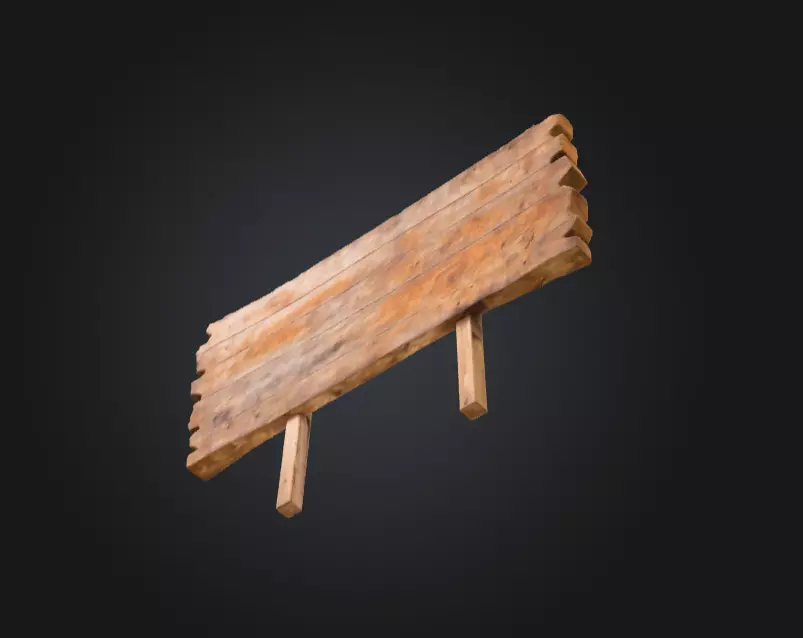 Rustic Wooden Signboard Low-poly 3D model_13