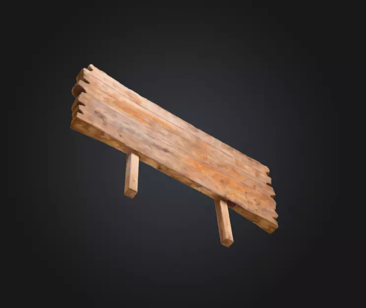 Rustic Wooden Signboard Low-poly 3D model_14