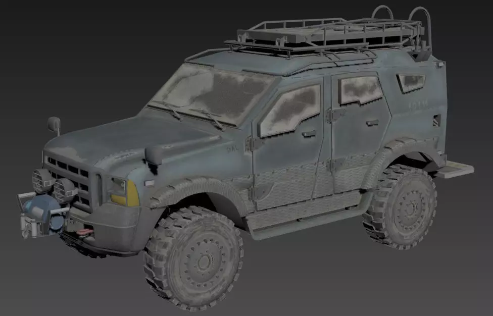 Police armored truck 3D model_0