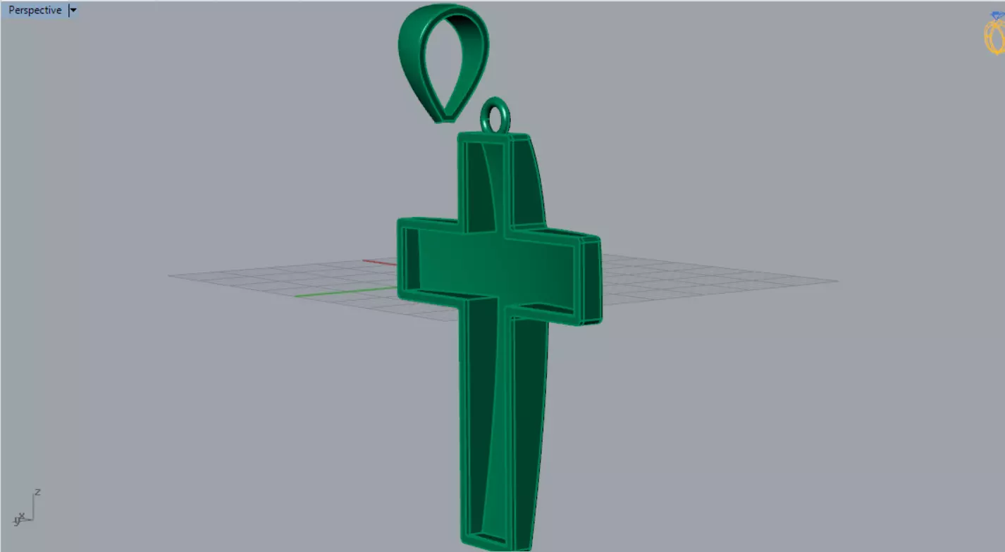 Yellow Gold Cross stl 3dm Pendant gp0475 3D print model_7