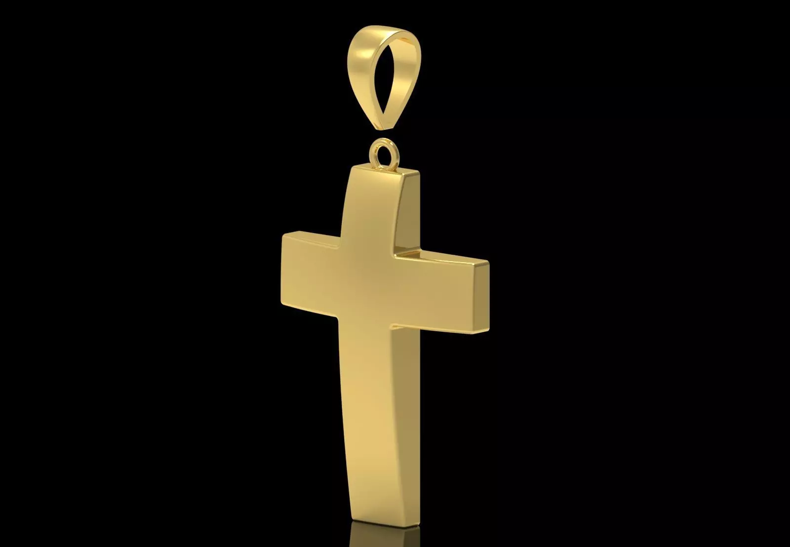 Yellow Gold Cross stl 3dm Pendant gp0475 3D print model_17