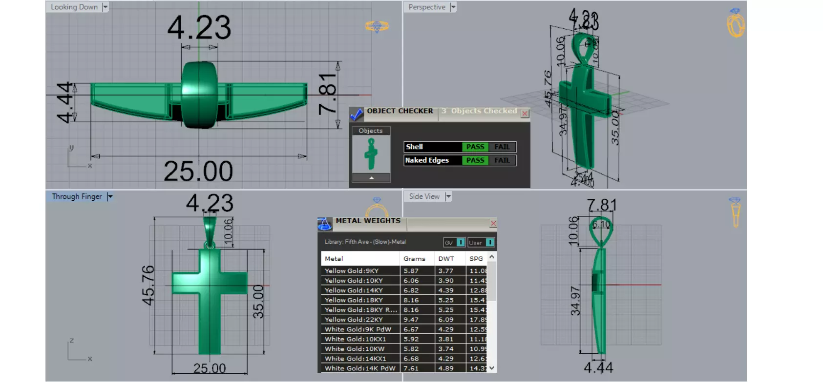 Yellow Gold Cross stl 3dm Pendant gp0475 3D print model_0