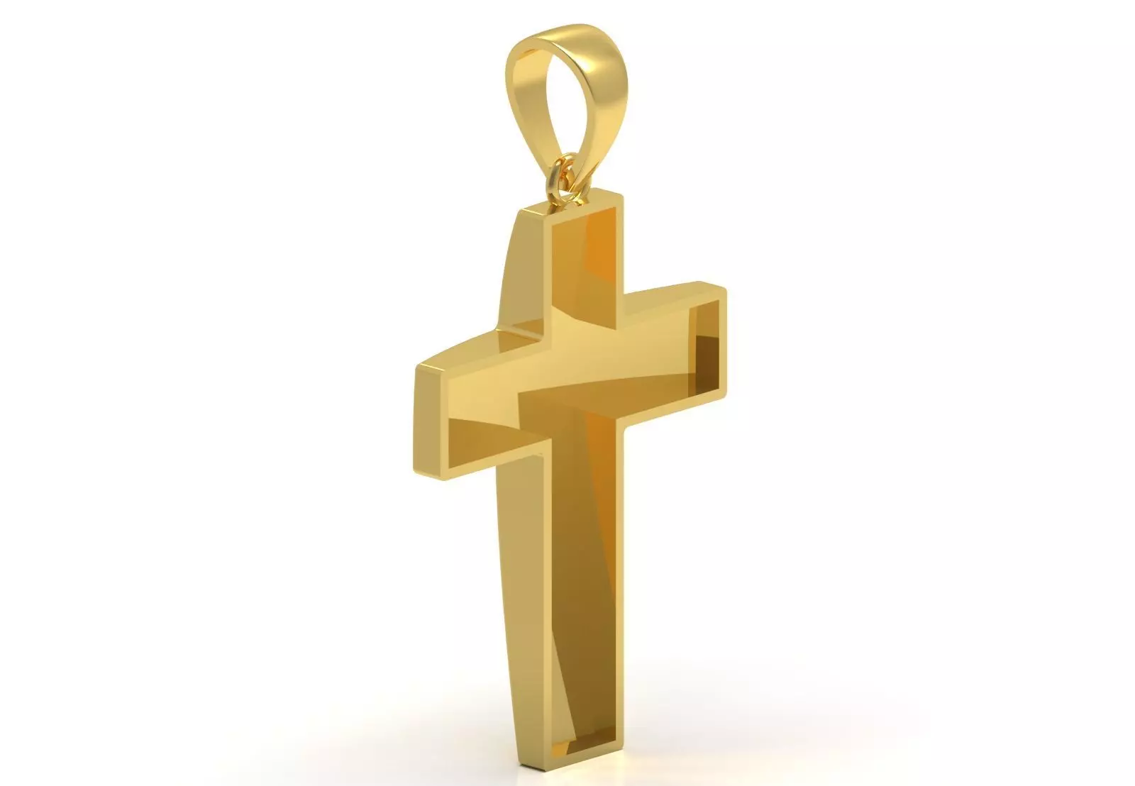 Yellow Gold Cross stl 3dm Pendant gp0475 3D print model_4