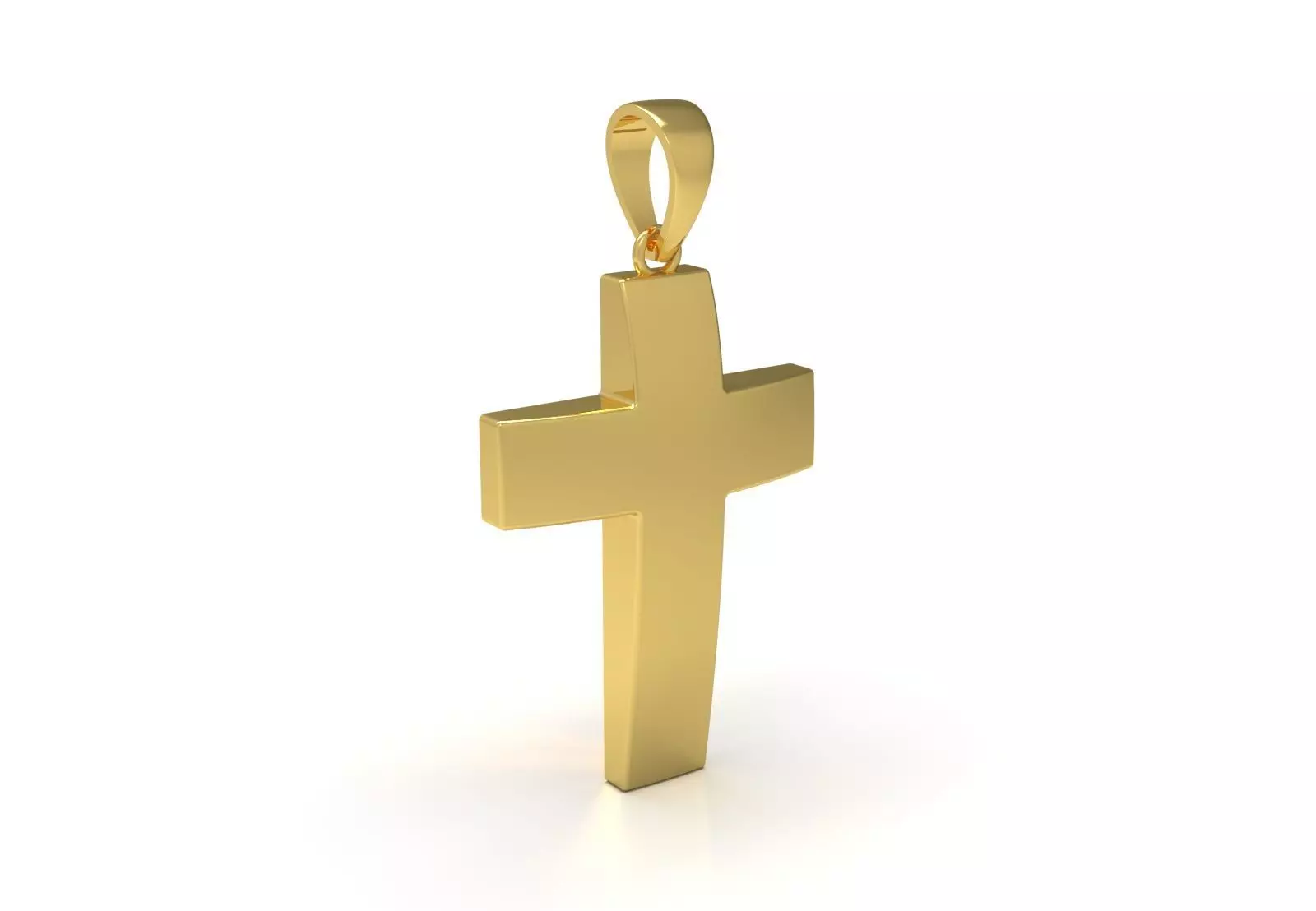 Yellow Gold Cross stl 3dm Pendant gp0475 3D print model_1
