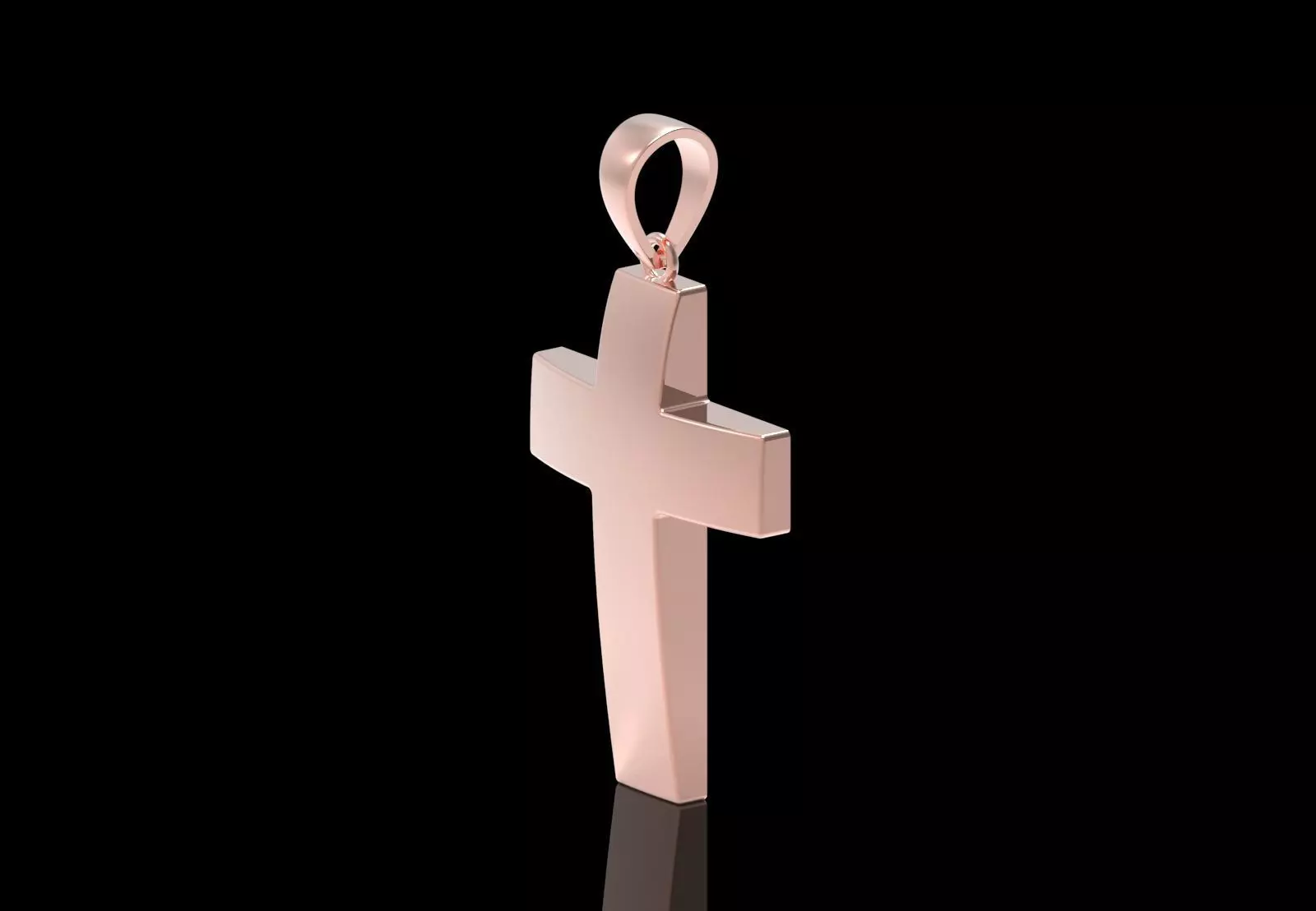 Yellow Gold Cross stl 3dm Pendant gp0475 3D print model_15