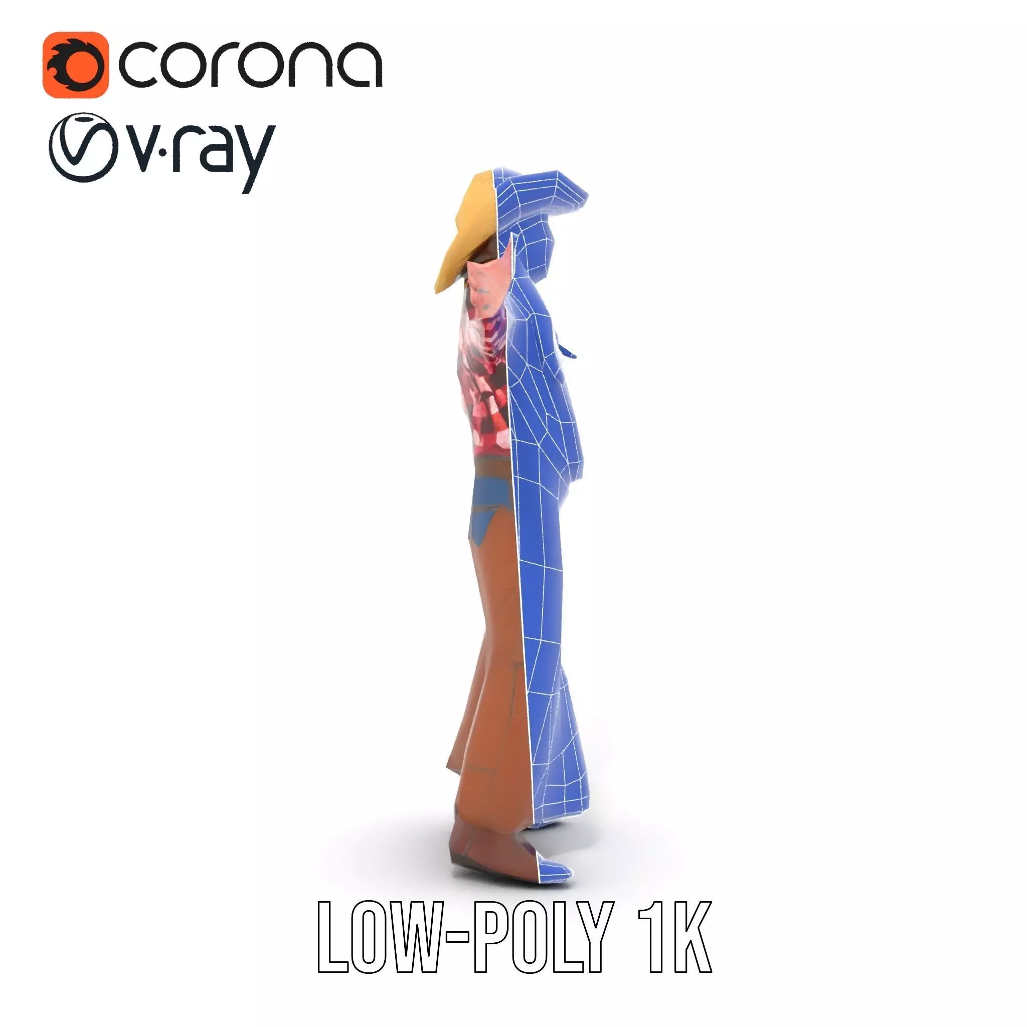 Cowgirl Plaid Shirt model pack Low-poly 3D model_31