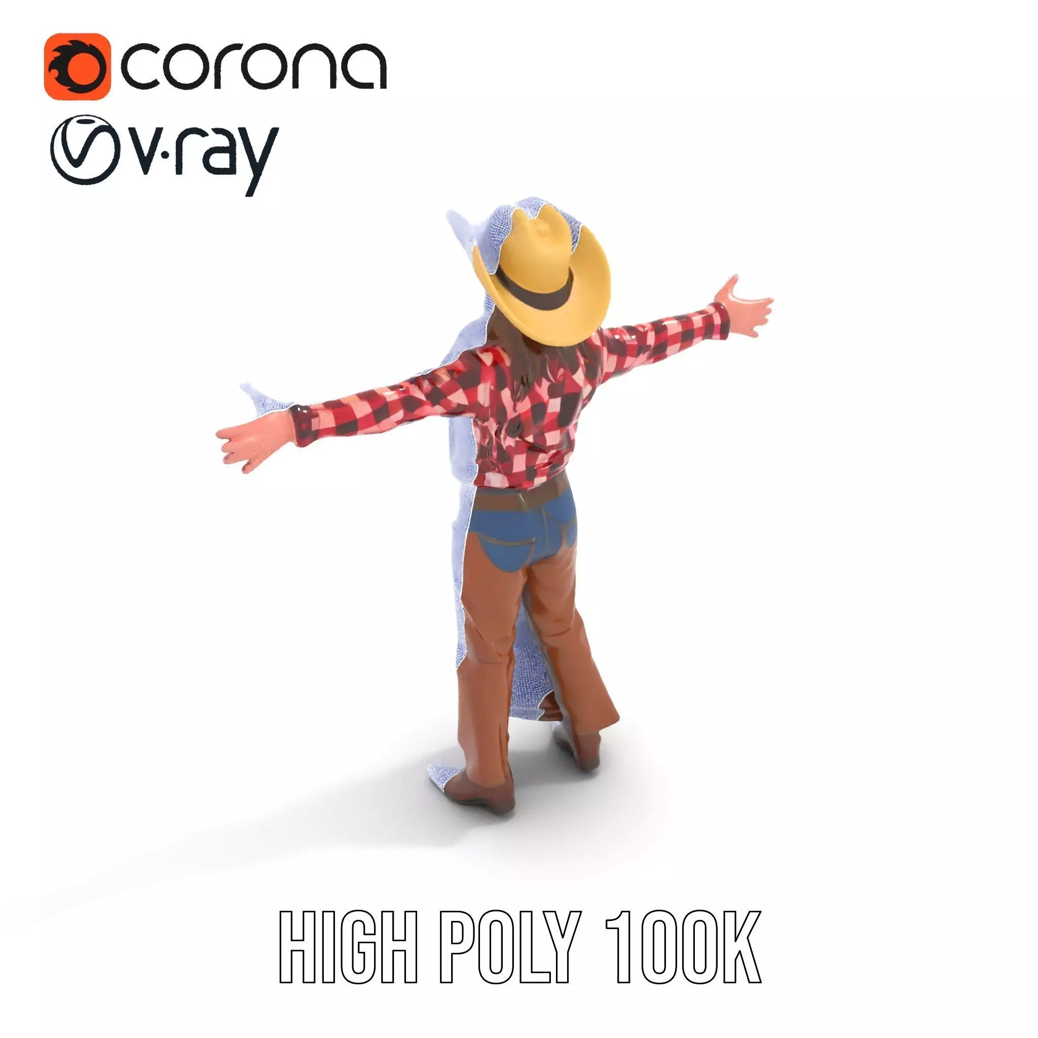 Cowgirl Plaid Shirt model pack Low-poly 3D model_24