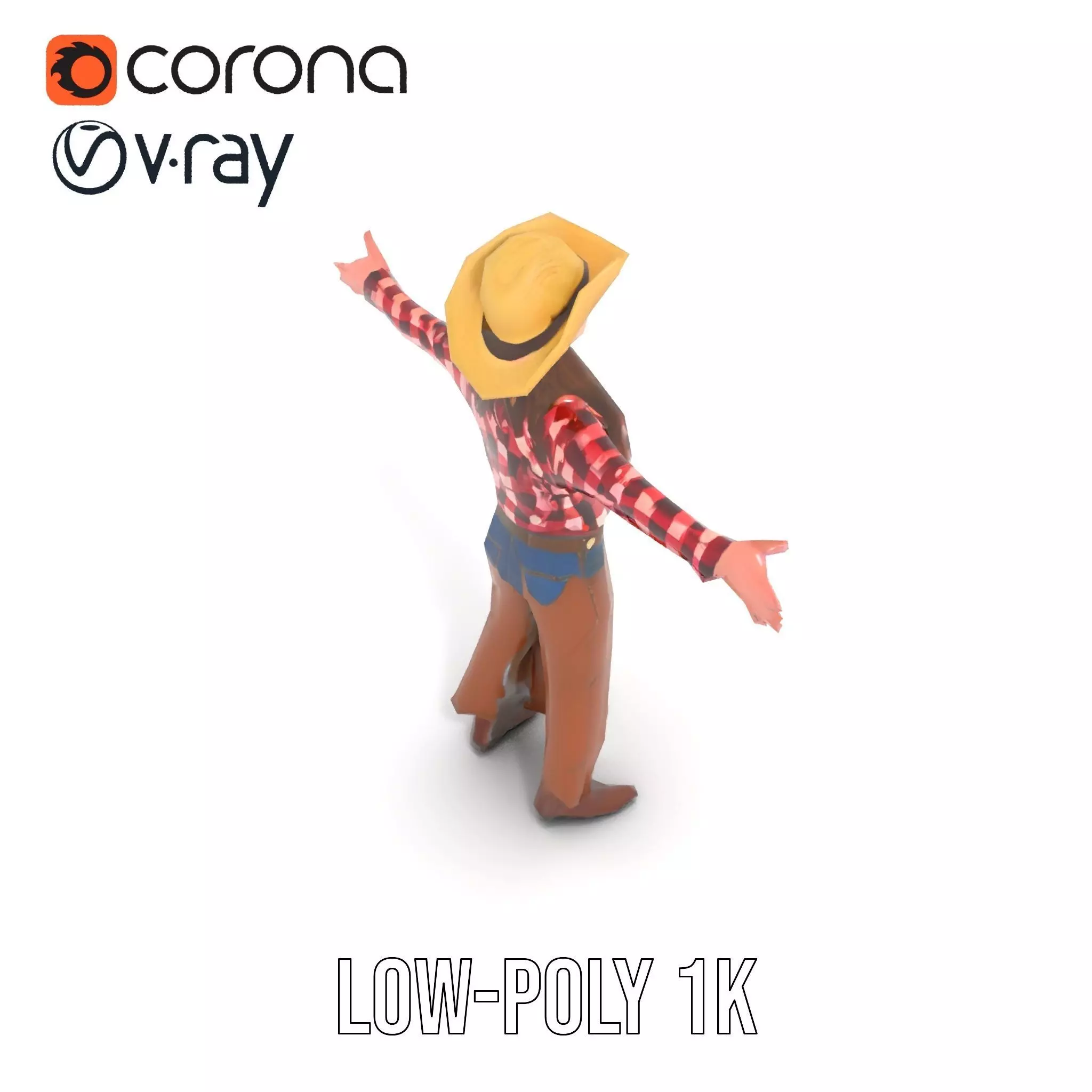 Cowgirl Plaid Shirt model pack Low-poly 3D model_20