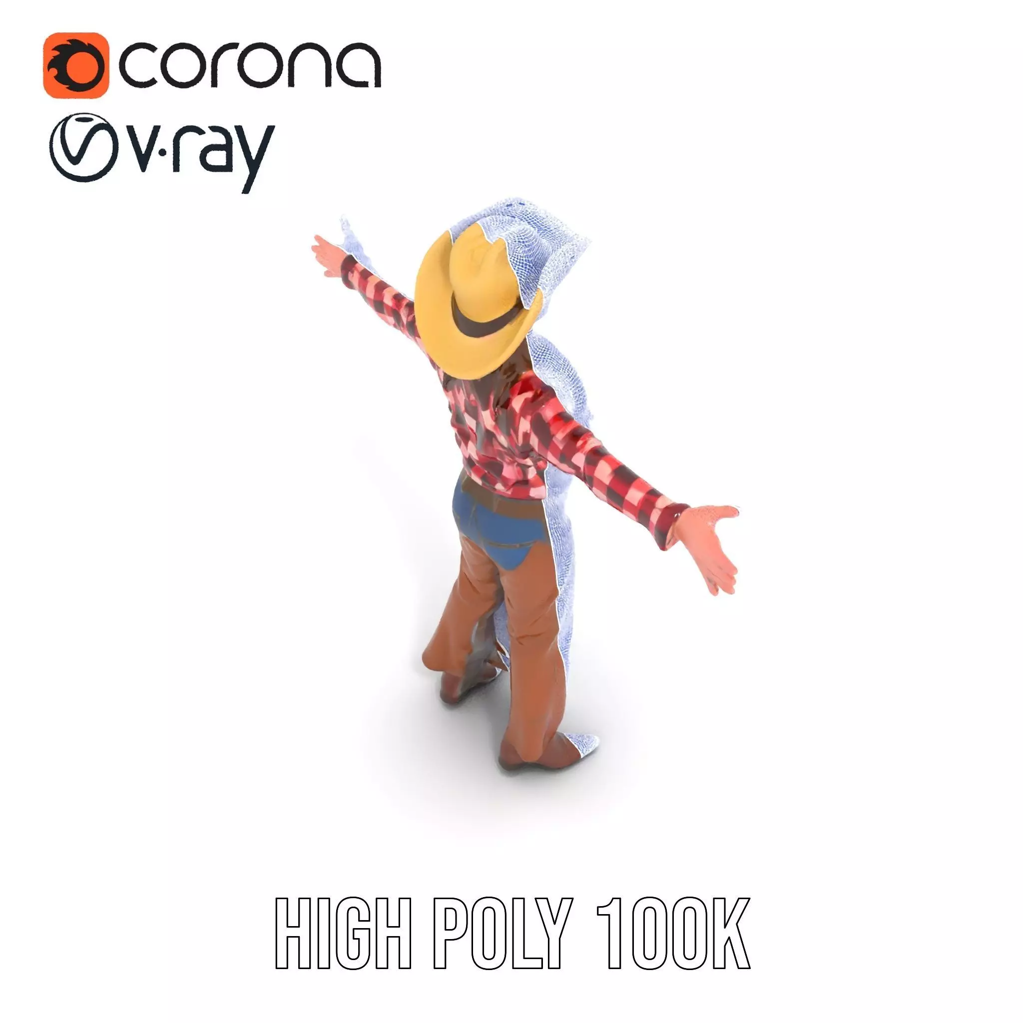 Cowgirl Plaid Shirt model pack Low-poly 3D model_34