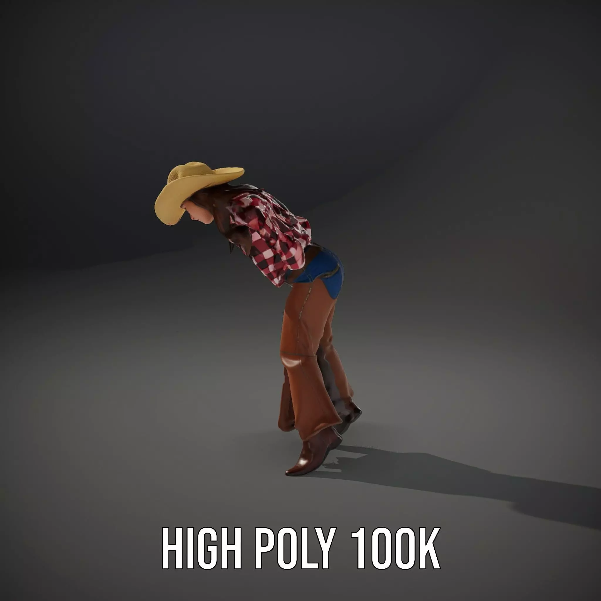 Cowgirl Plaid Shirt model pack Low-poly 3D model_8