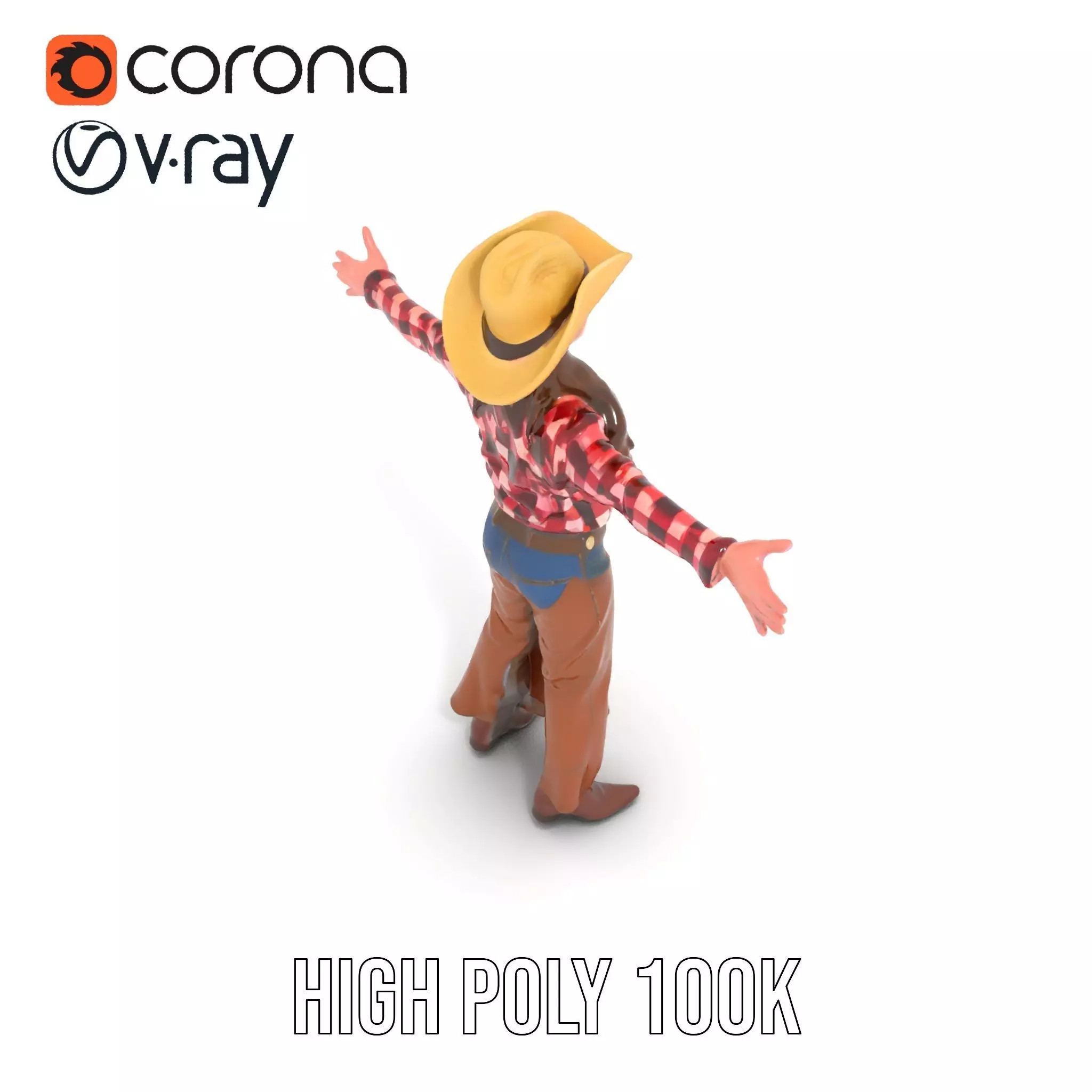 Cowgirl Plaid Shirt model pack Low-poly 3D model_18